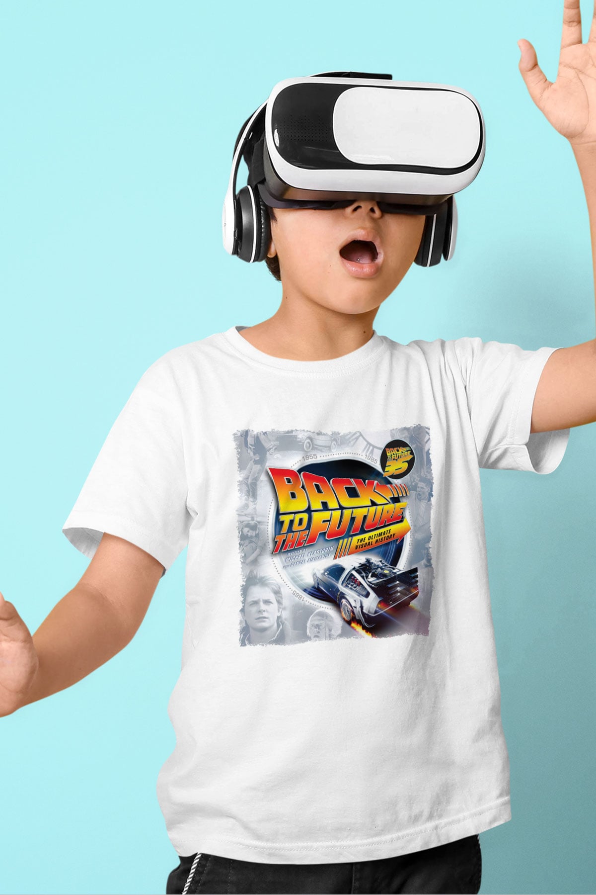 Back to the Future Geleceğe Dönüş Beyaz Unisex Çocuk Tişört