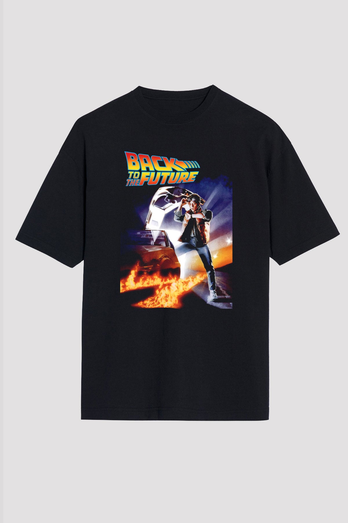 Back to the Future Geleceğe Dönüş Siyah Unisex Oversize Tişört T-Shirt