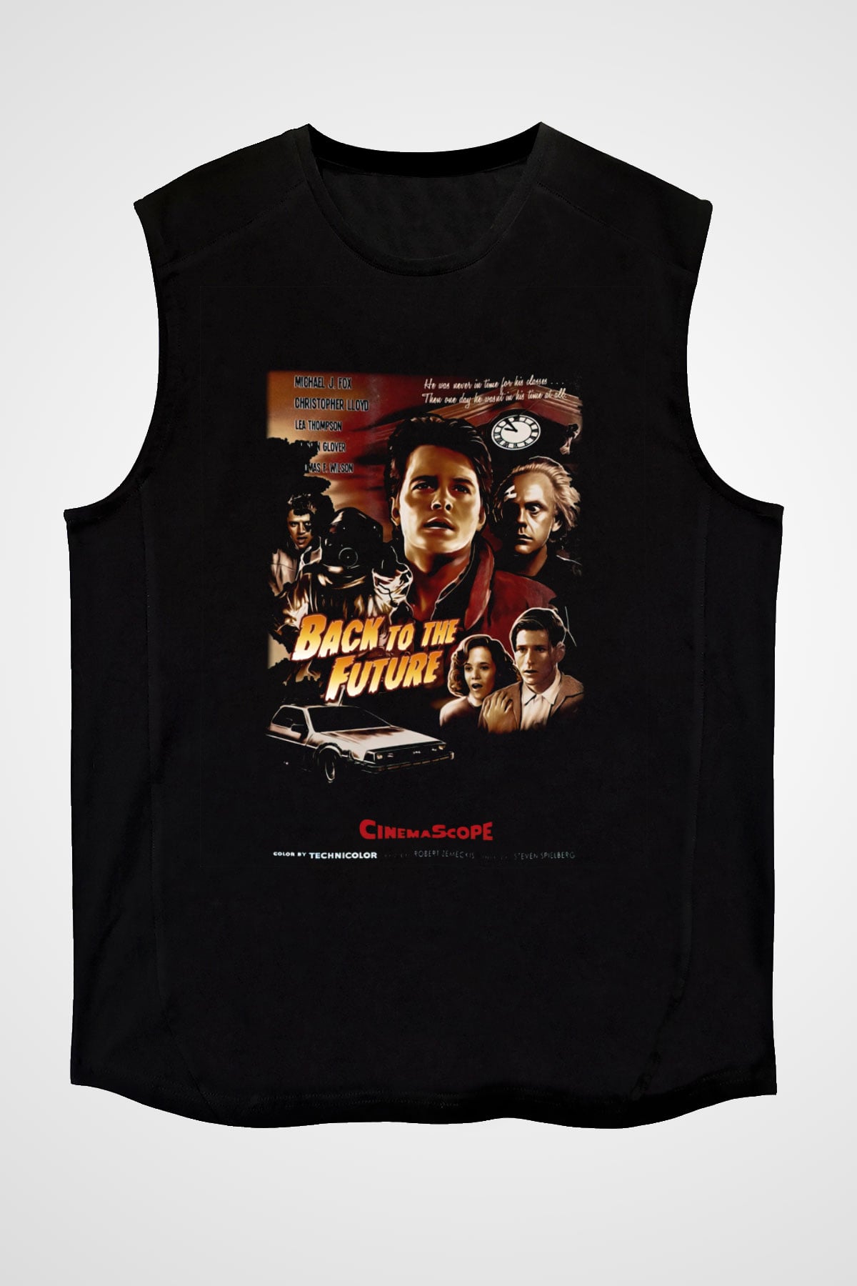 Back to the future Geleceğe Dönüş Siyah Unisex Kolsuz Tişört