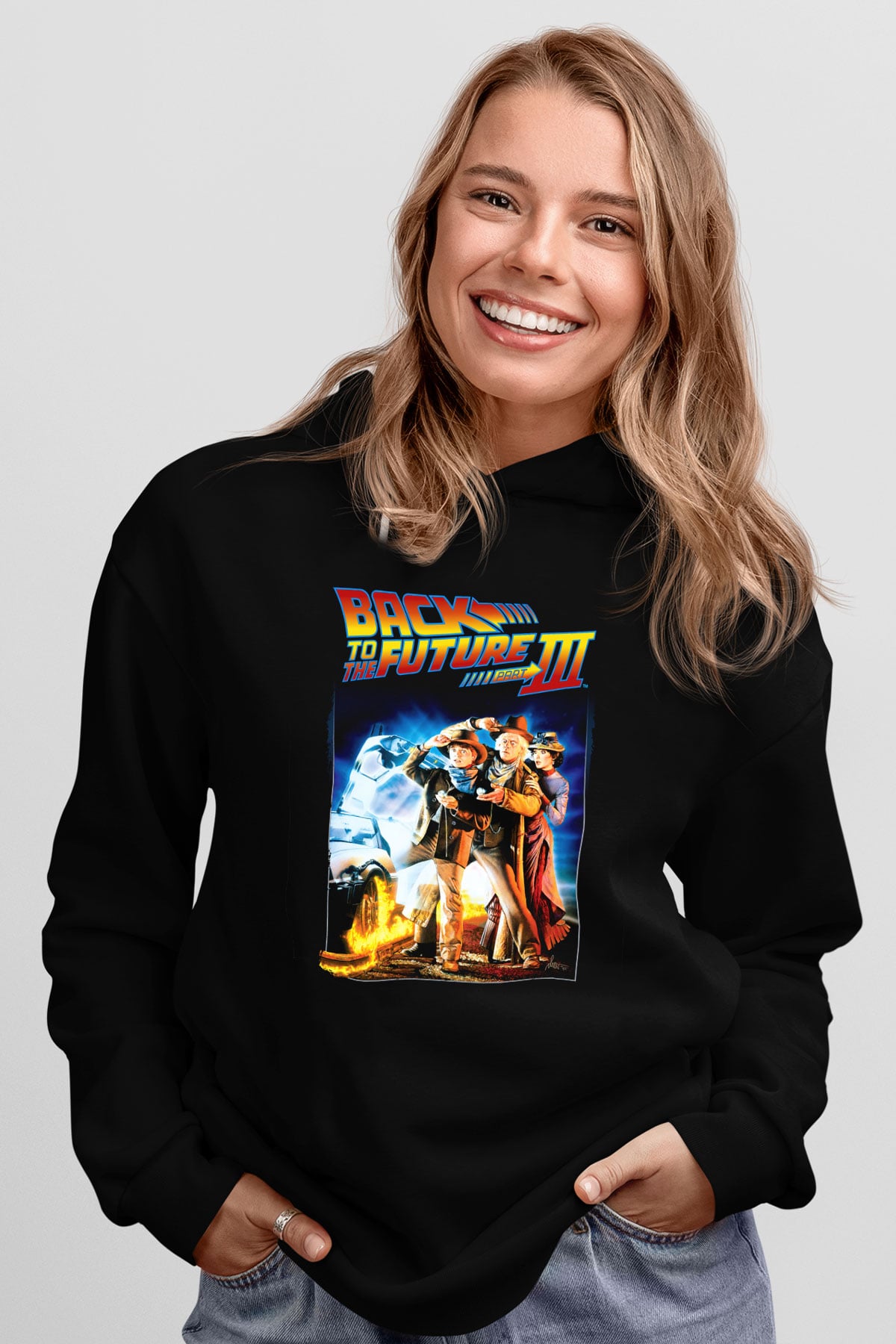 Back to the Future Geleceğe Dönüş Siyah Unisex Hoodie