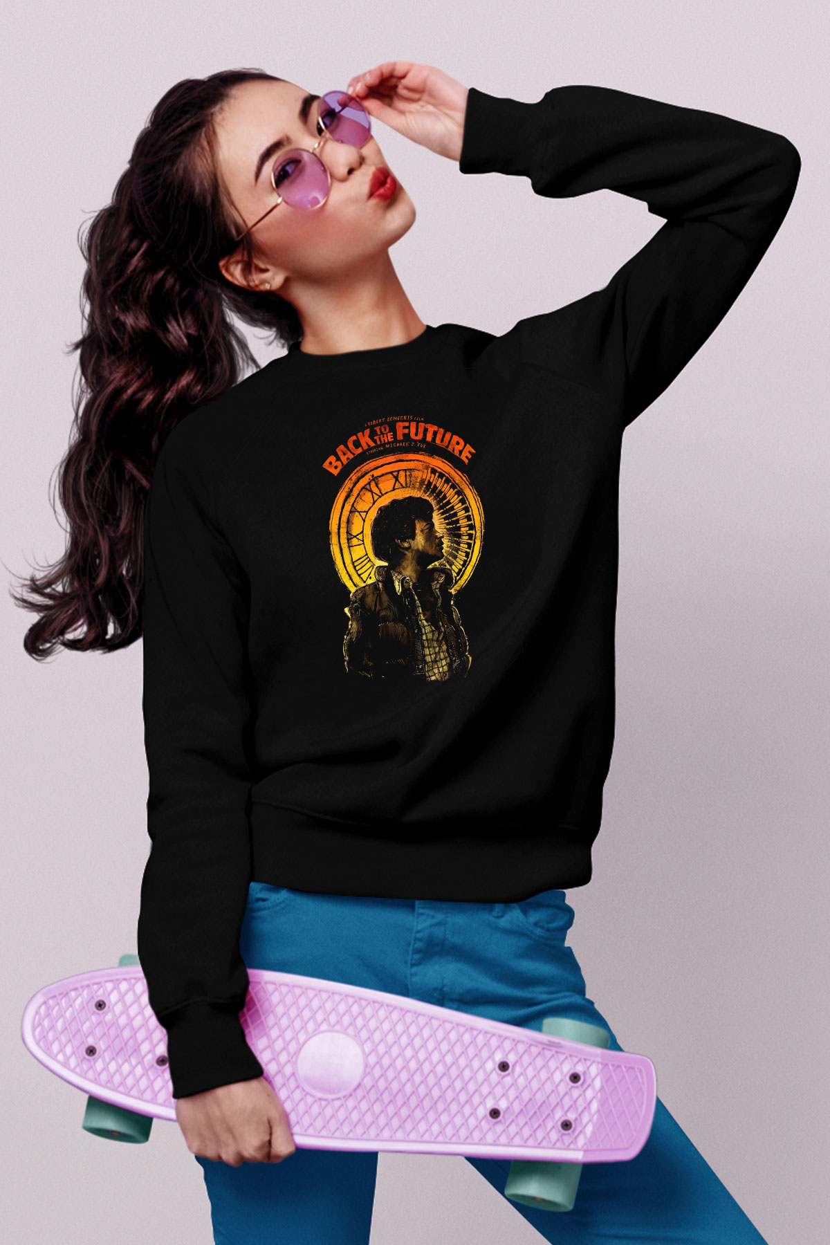 Back to the future Geleceğe Dönüş Siyah Unisex Sweatshirt