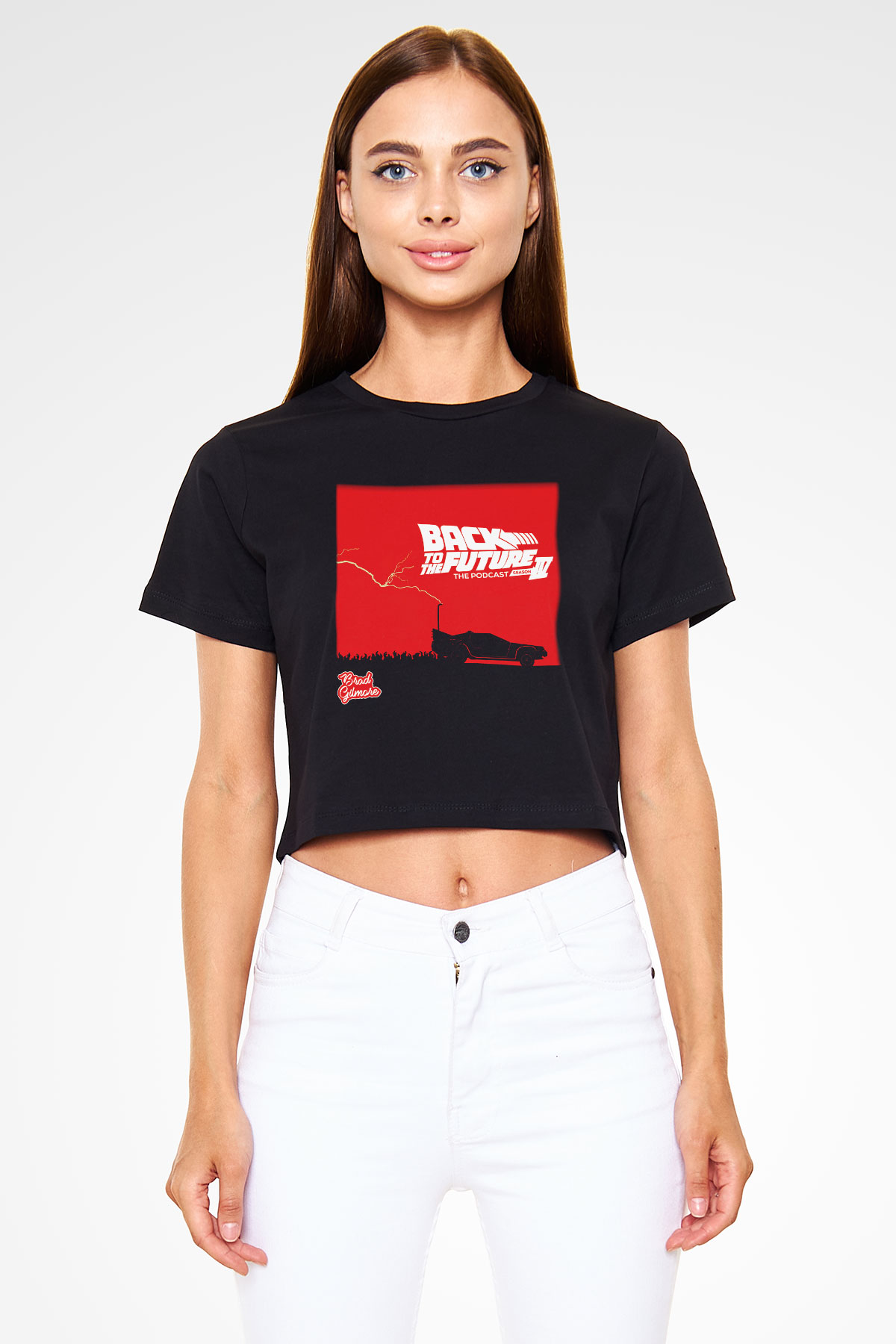 Back to the future Geleceğe Dönüş Siyah Crop Top Tişört