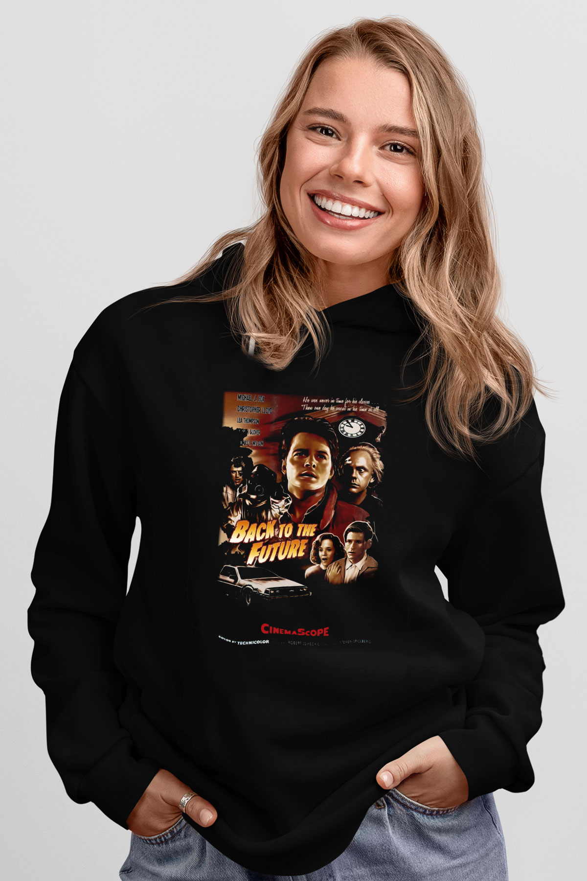 Back to the future Geleceğe Dönüş Siyah Unisex Kapüşonlu Sweatshirt