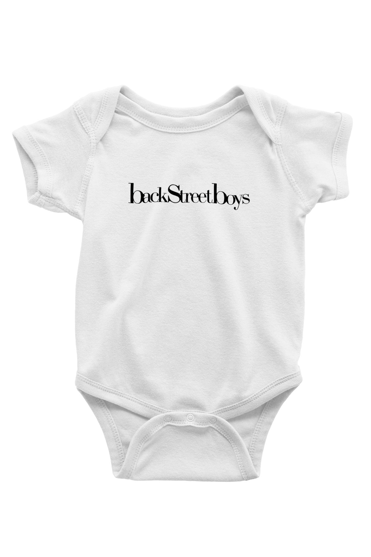 Backstreet Boys Baskılı Beyaz Unisex Bebek Body - Zıbın