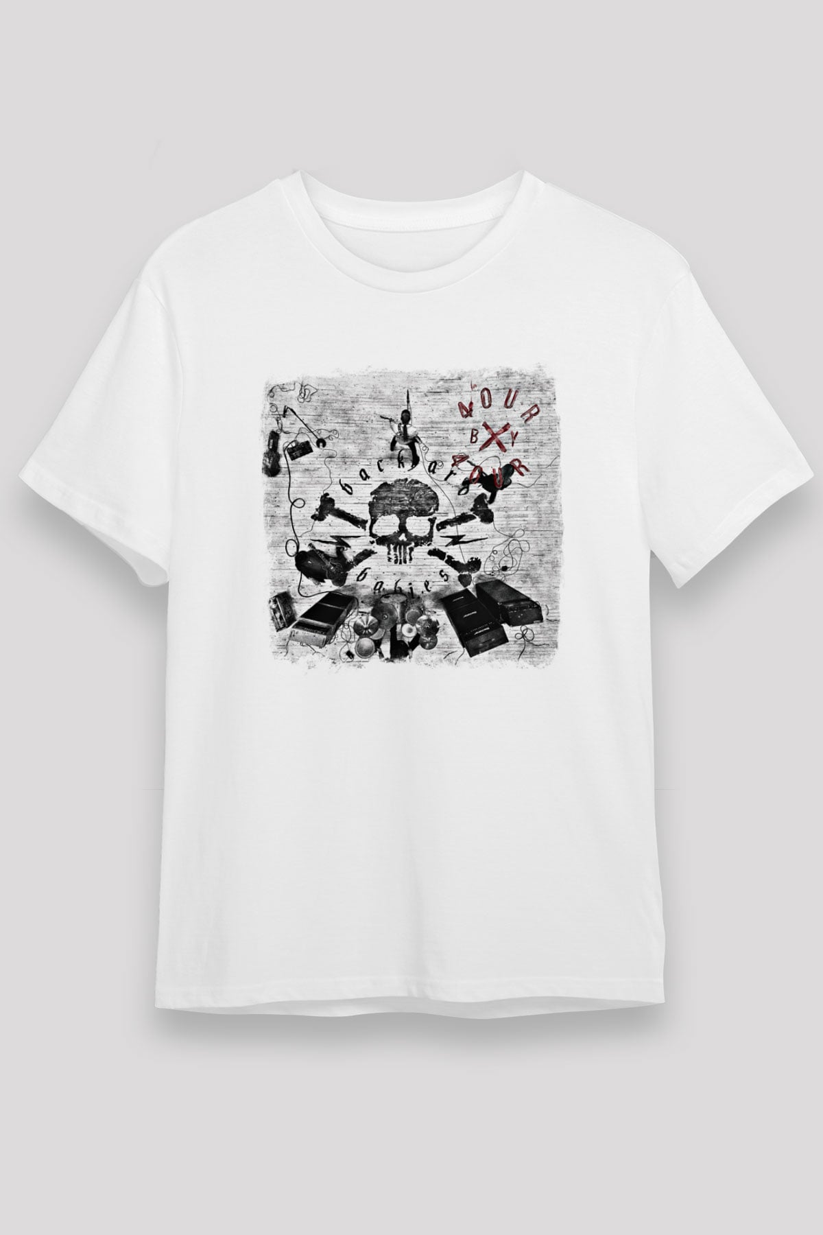 Backyard Babies Baskılı Unisex Beyaz Tişört
