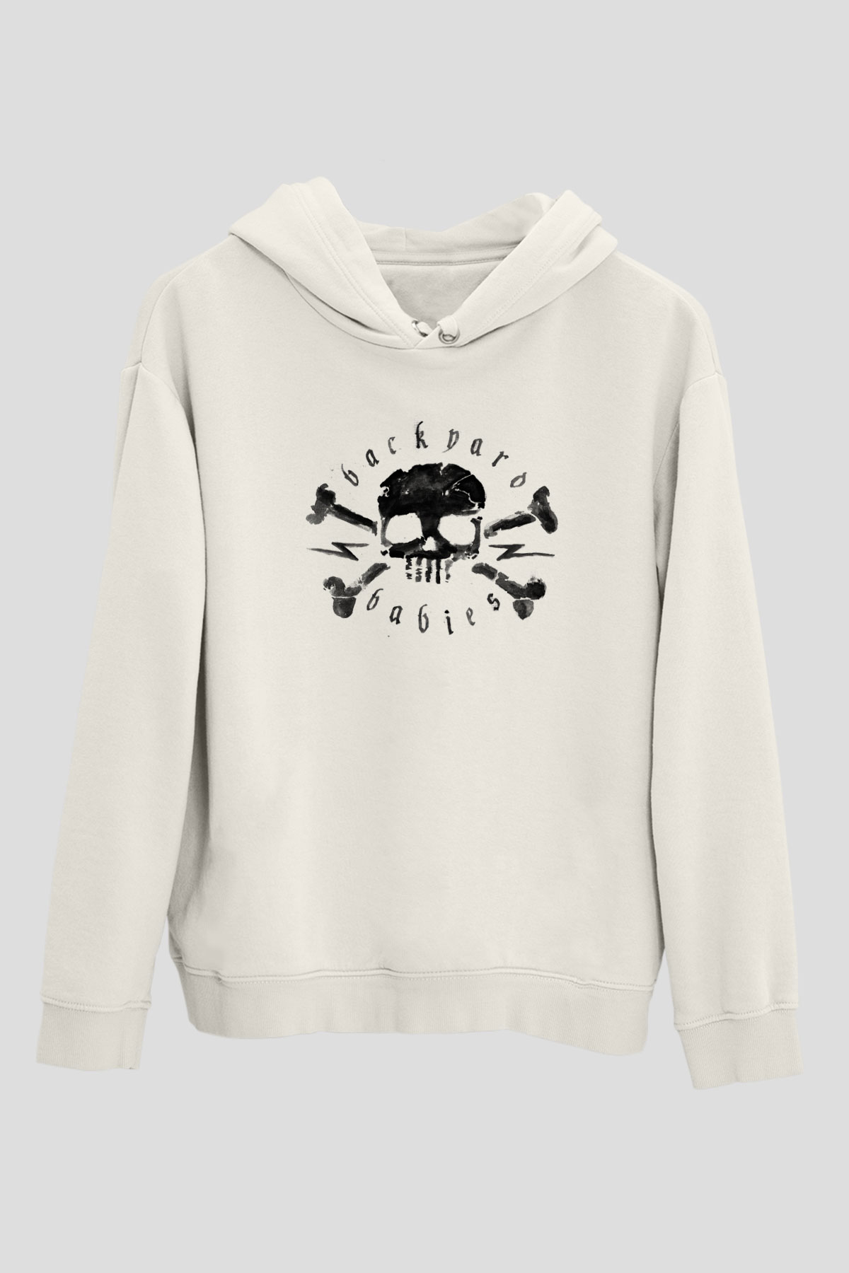 Backyard Babies Beyaz Unisex Kapüşonlu Sweatshirt