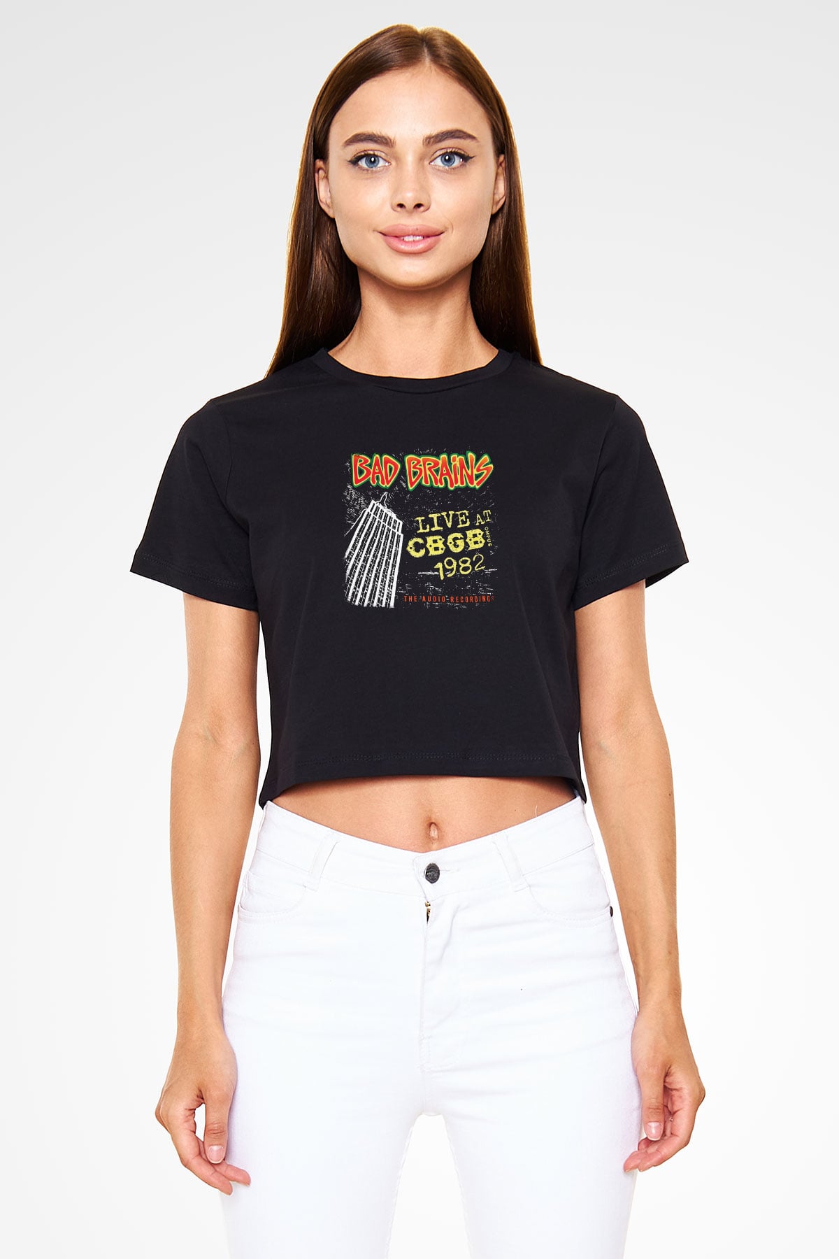 Bad Brains Baskılı Unisex Siyah Crop Top Tişört
