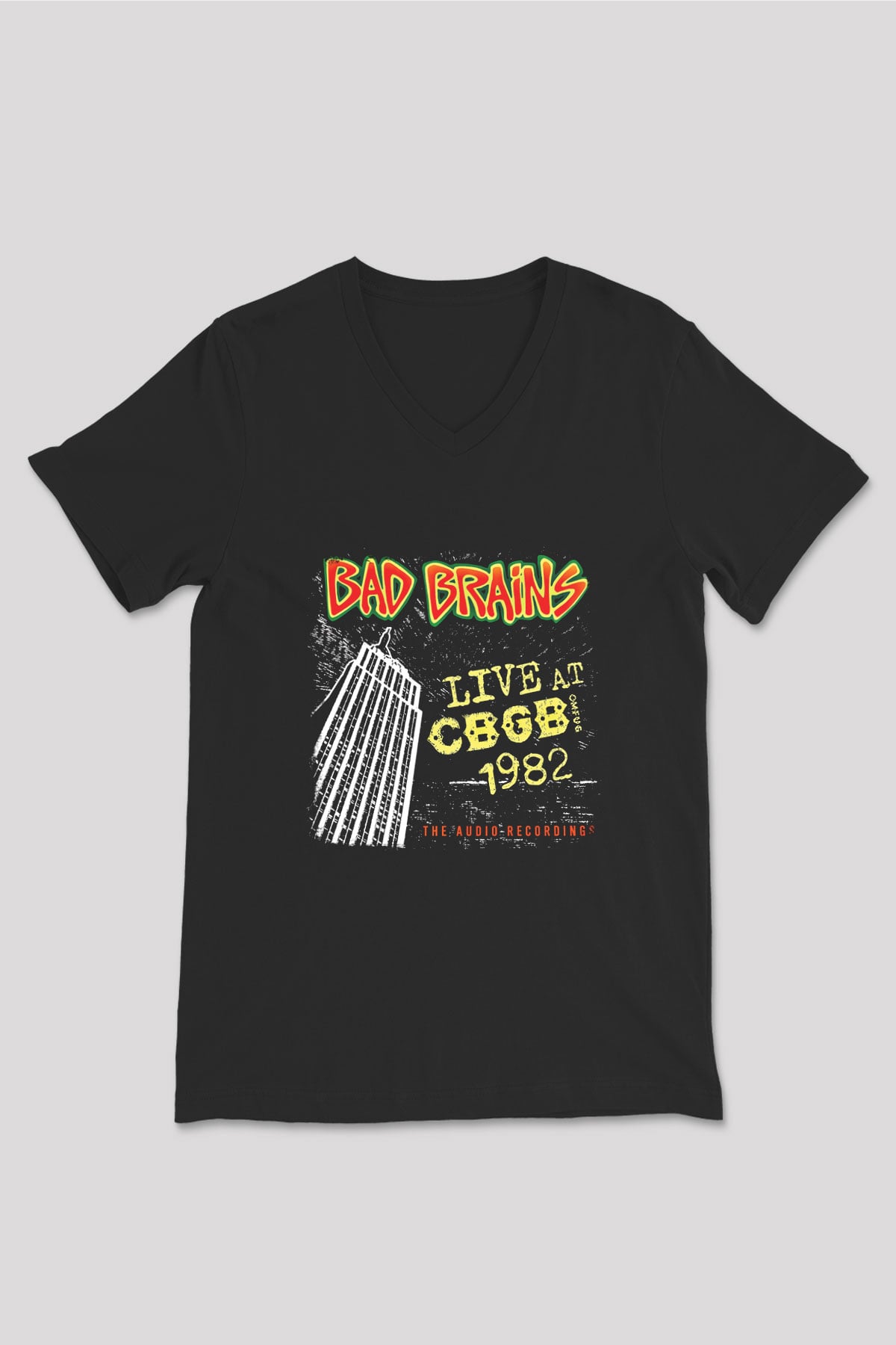 Bad Brains Baskılı Unisex Siyah V Yaka Tişört