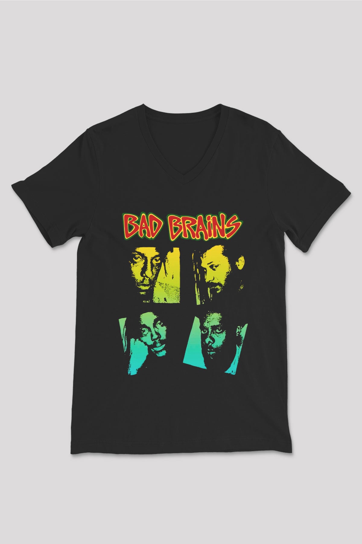 Bad Brains Siyah Unisex V Yaka Tişört