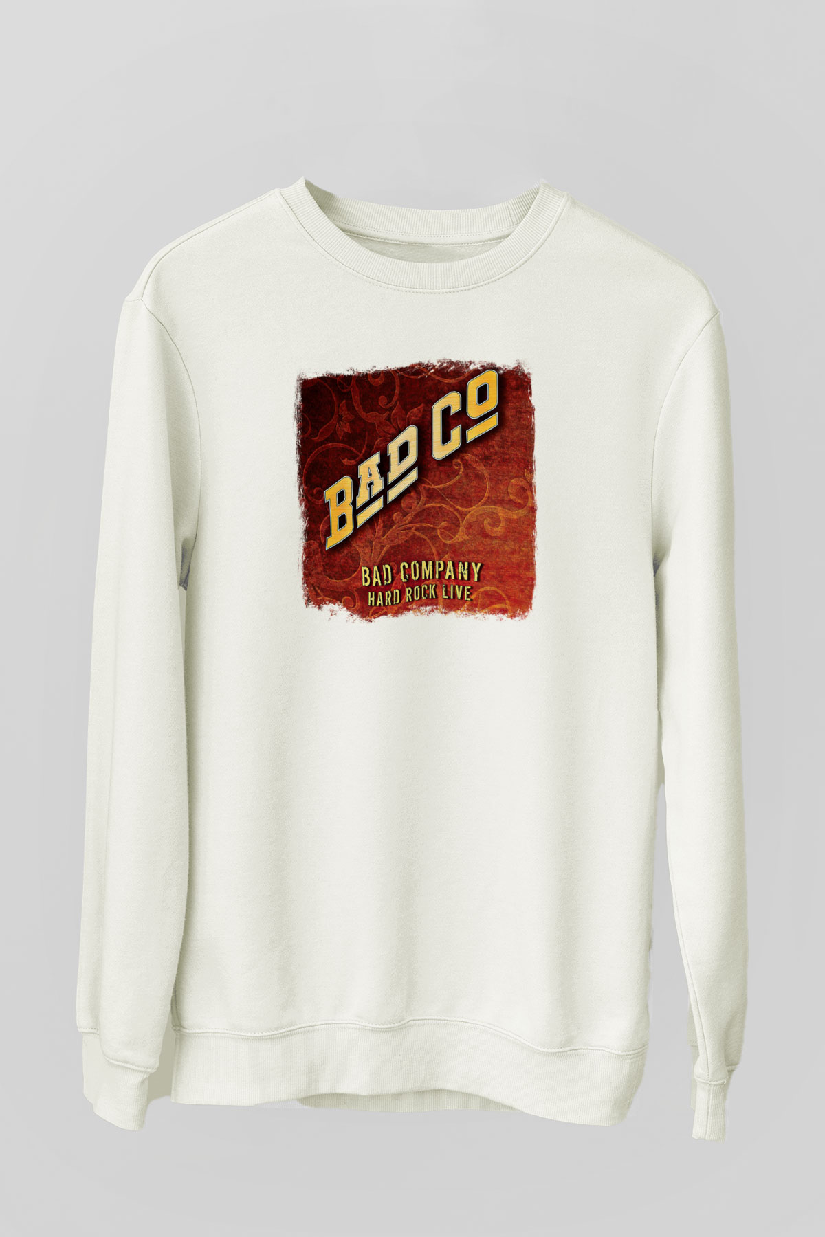 Bad Company Baskılı Unisex Beyaz Sweatshirt
