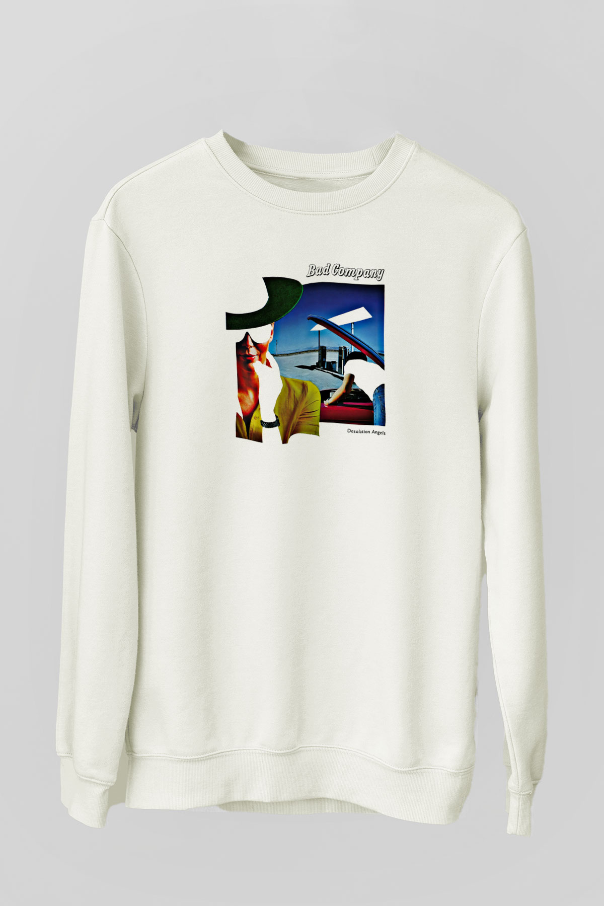 Bad Company Baskılı Unisex Beyaz Sweatshirt