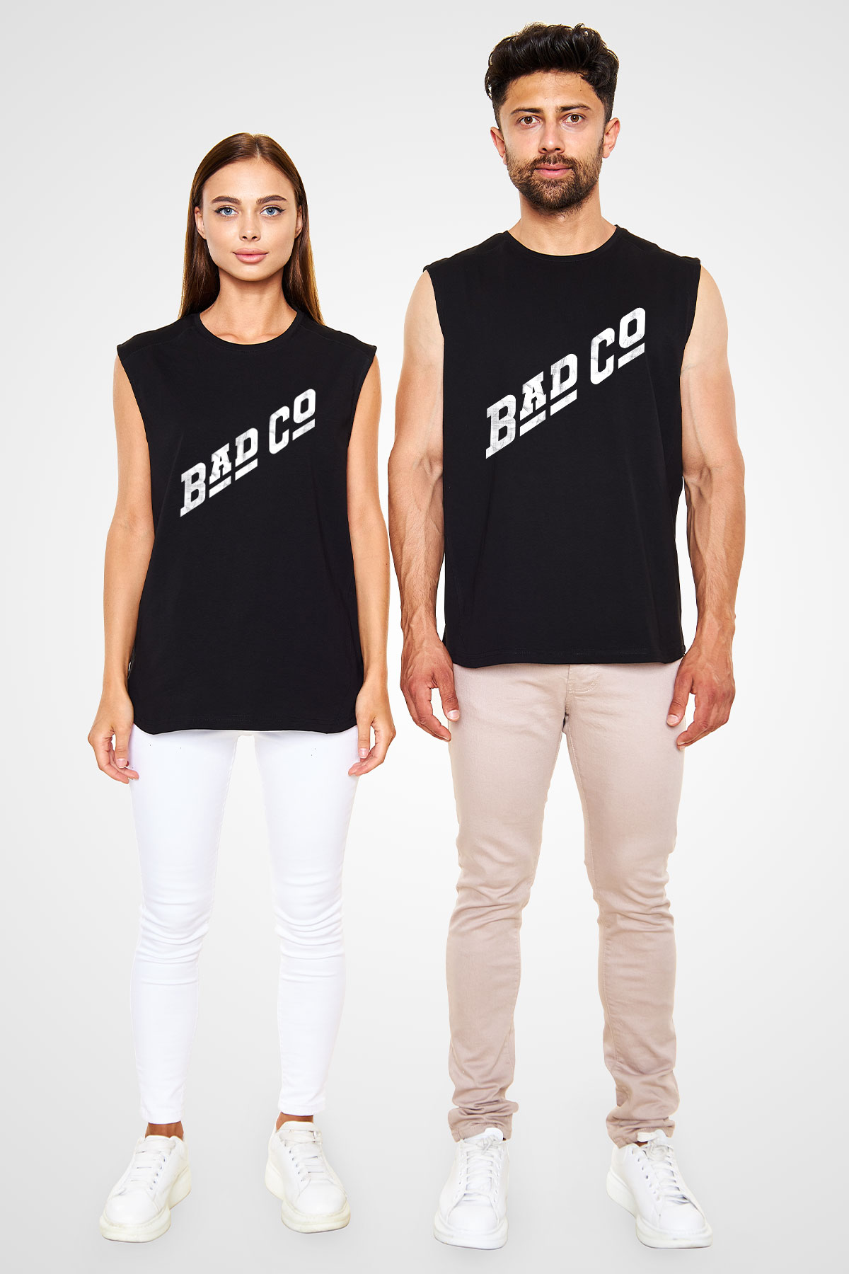 Bad Company Baskılı Unisex Siyah Kolsuz Tişört