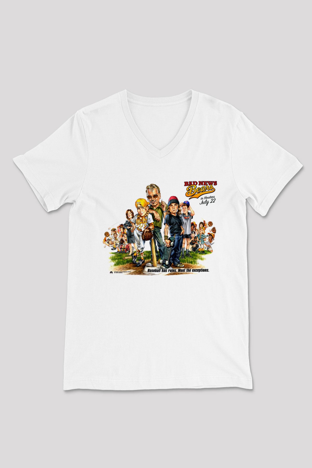 Bad News Bears Beyaz Unisex  V Yaka Tişört