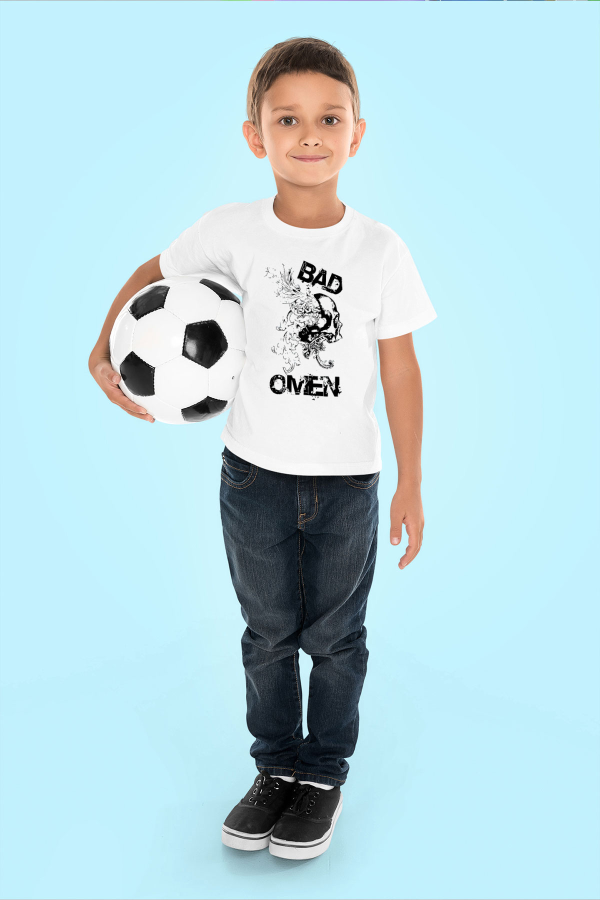 Bad Omens Baskılı Beyaz Unisex Beyaz Çocuk Tişört - Tshirt