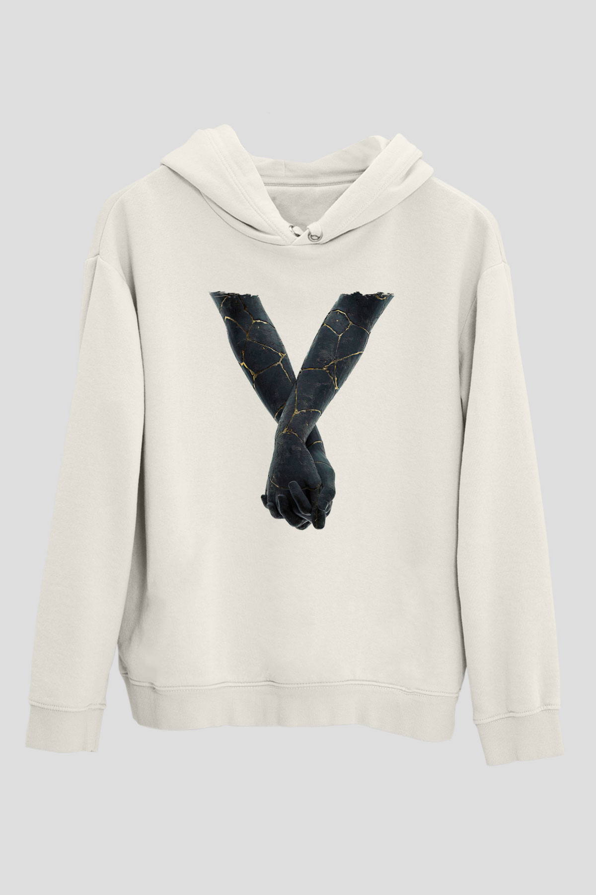 Bad Omens Baskılı Beyaz Unisex Kapüşonlu Sweatshirt