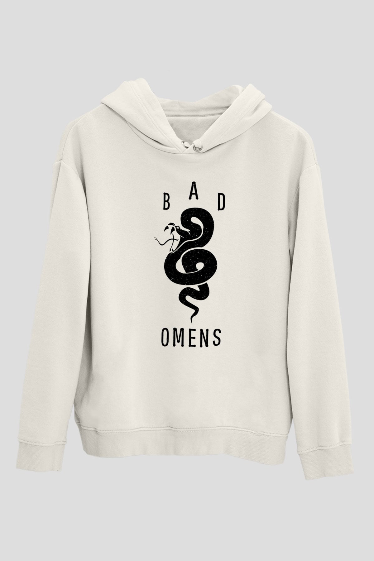 Bad Omens Baskılı Beyaz Unisex Kapüşonlu Sweatshirt