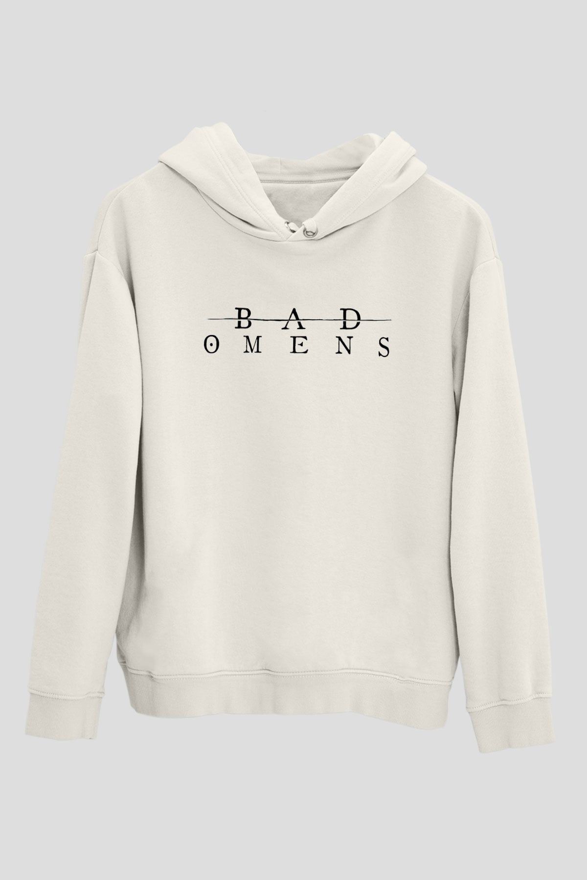 Bad Omens Baskılı Beyaz Unisex Kapüşonlu Sweatshirt