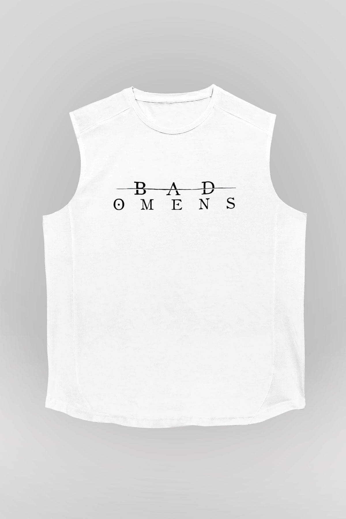 Bad Omens Baskılı Beyaz Unisex Kolsuz Tişört - Tshirt