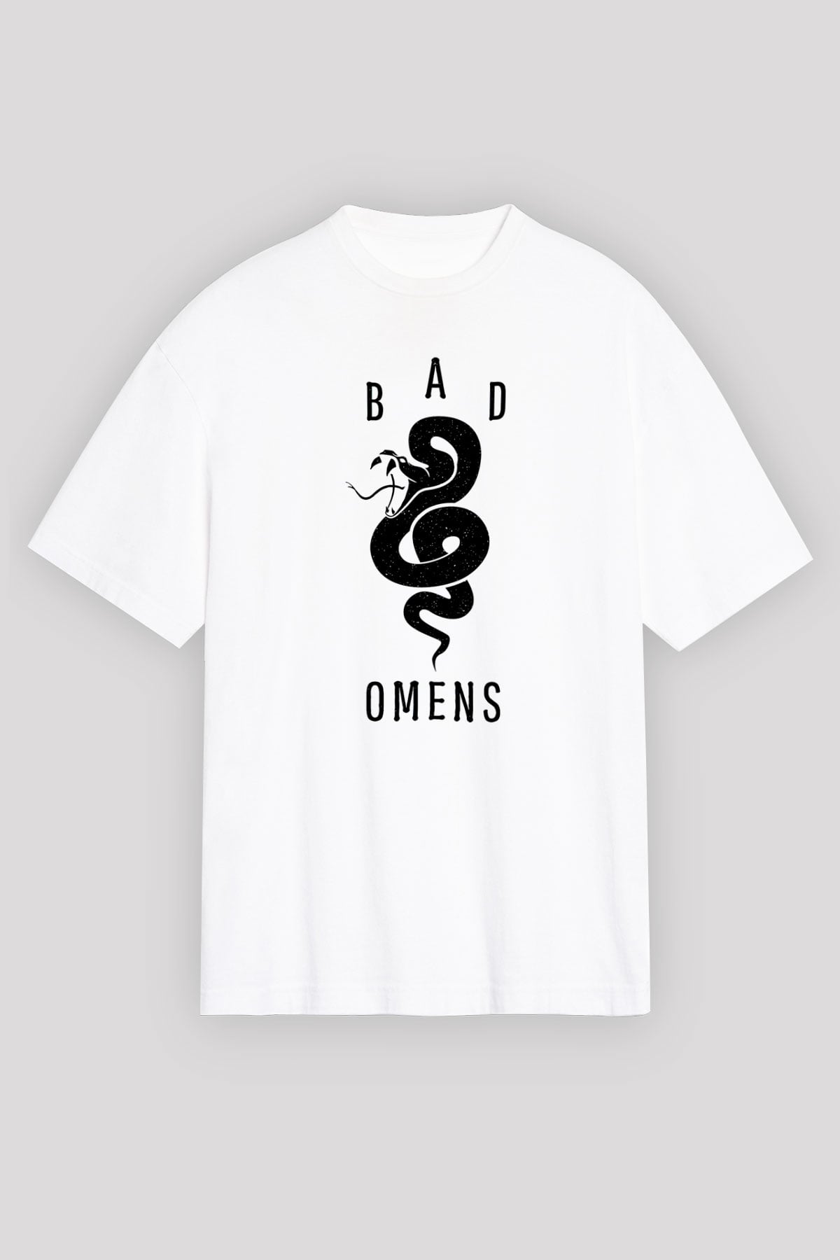 Bad Omens Baskılı Beyaz Unisex Oversize Tişört - Tshirt