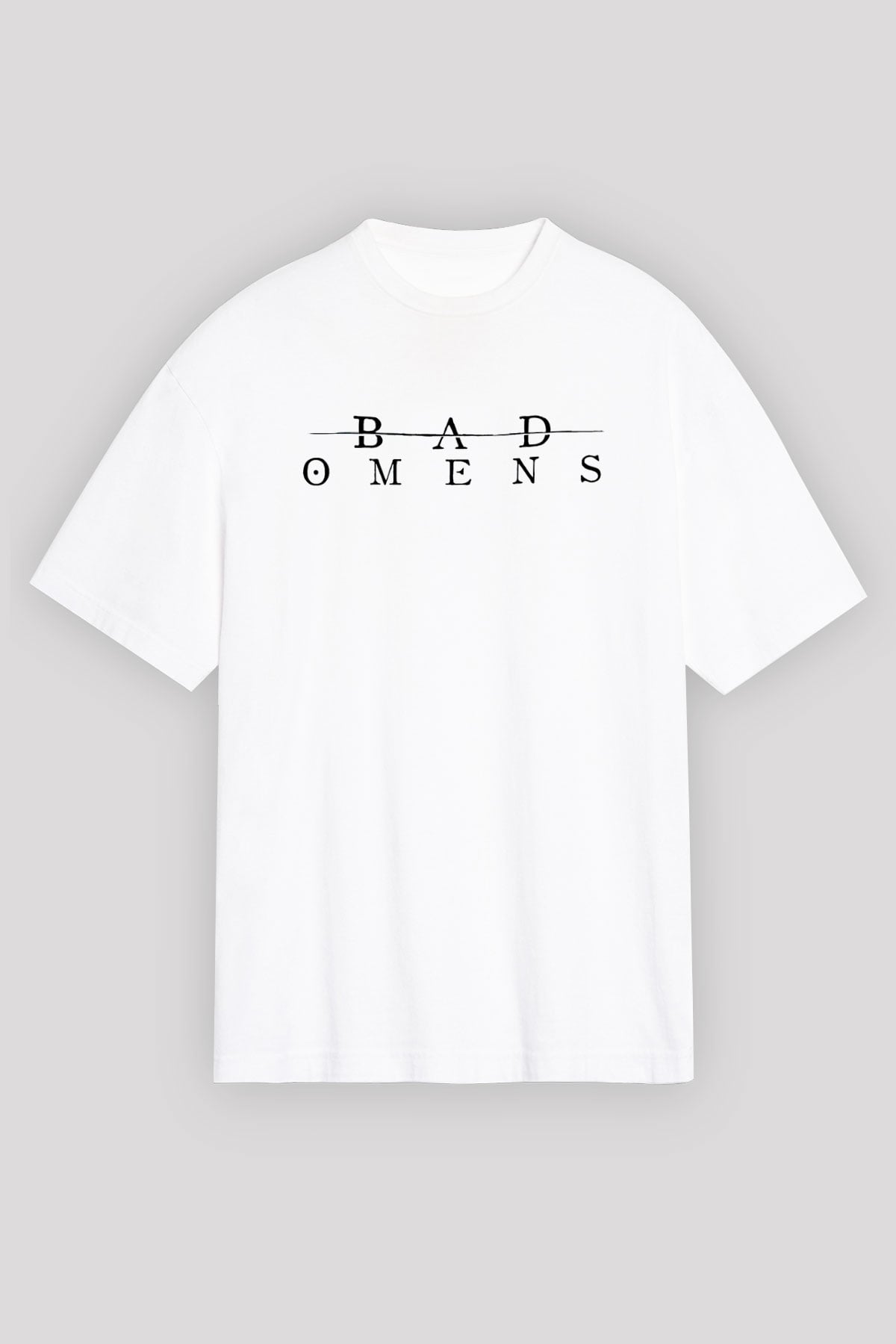 Bad Omens Baskılı Beyaz Unisex Oversize Tişört - Tshirt