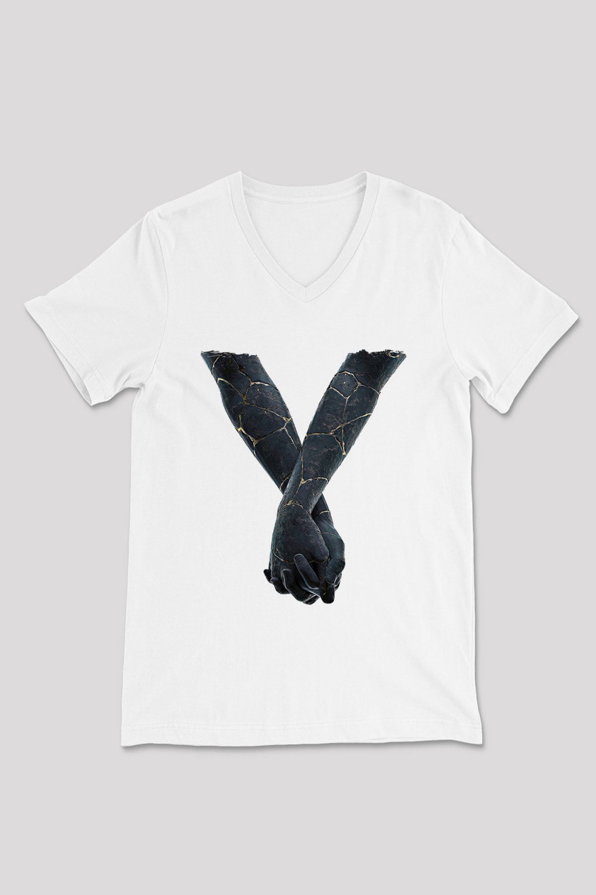 Bad Omens Baskılı Beyaz Unisex V Yaka Tişört - Tshirt