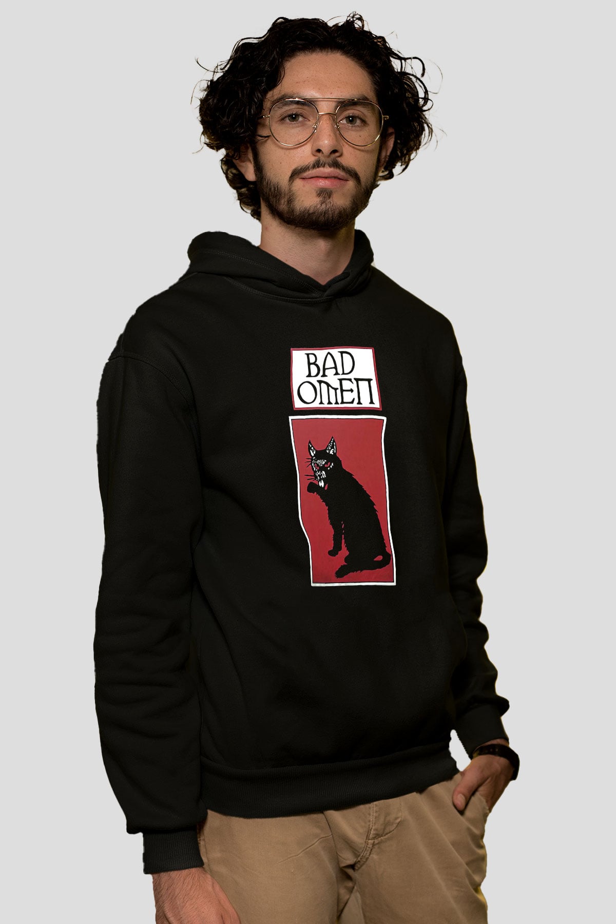 Bad Omens Baskılı Unisex Siyah Kapüşonlu Sweatshirt