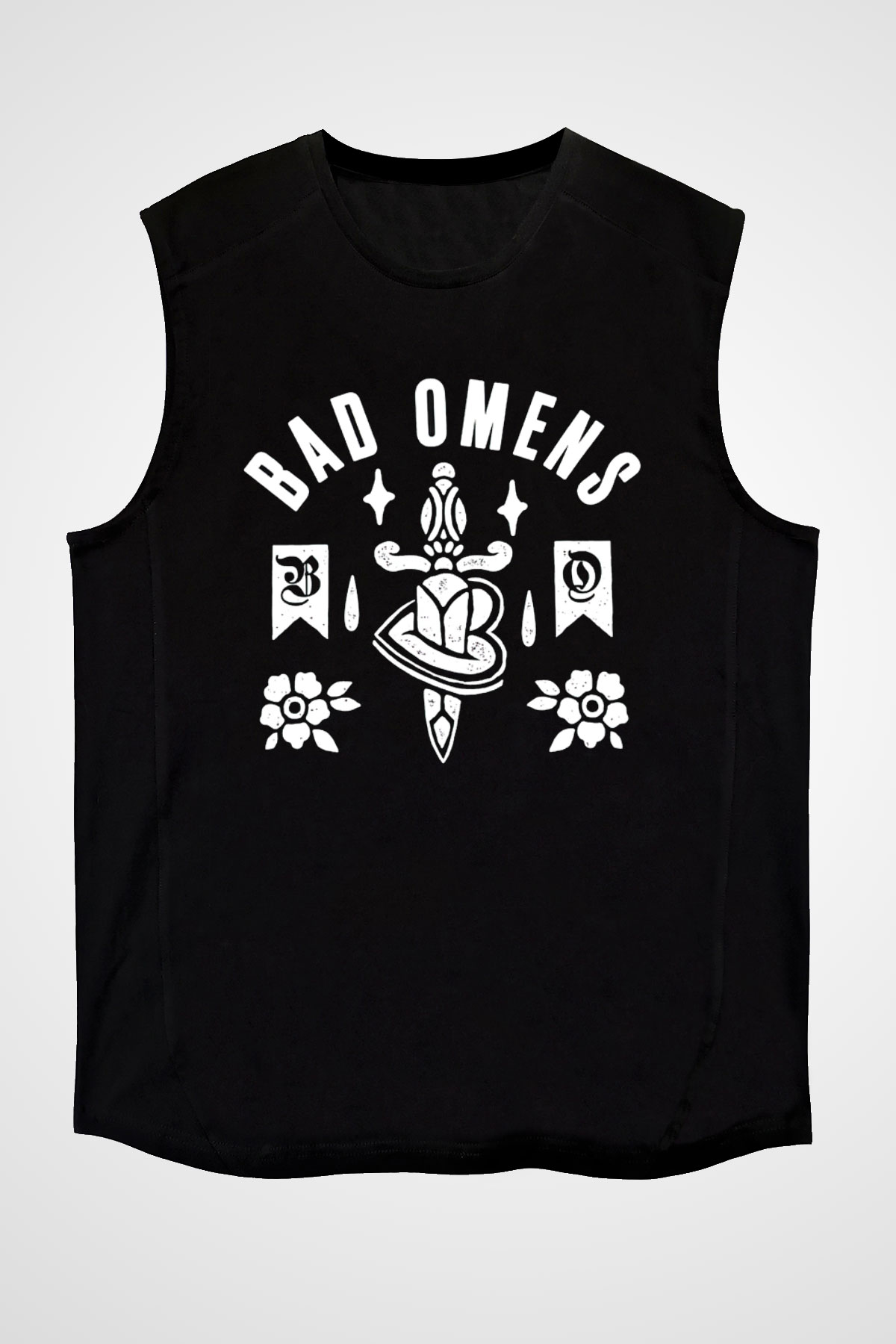 Bad Omens Baskılı Unisex Siyah Kolsuz Tişört - Tshirt