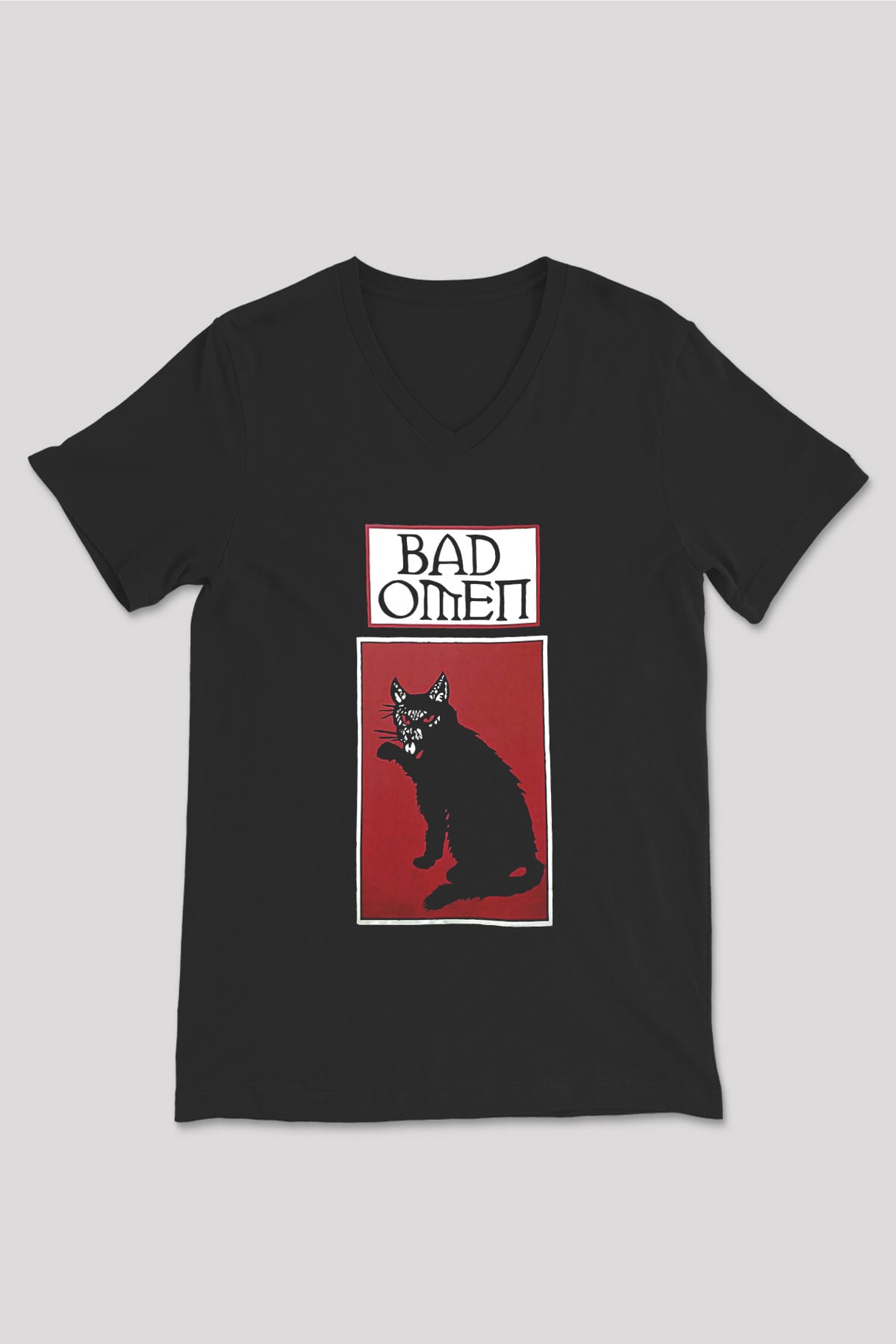 Bad Omens Baskılı Unisex Siyah V Yaka Tişört - Tshirt