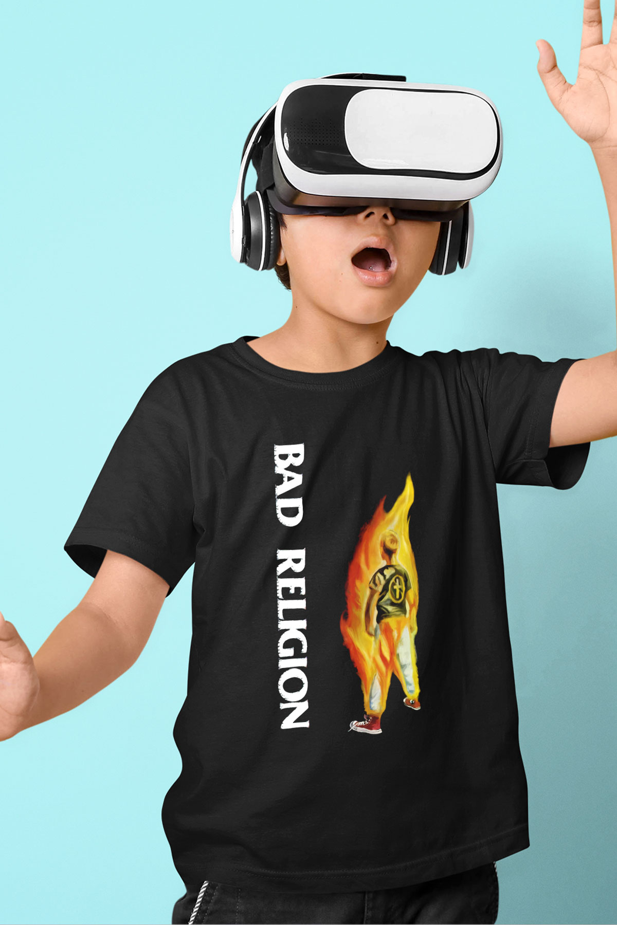 Bad Religion Baskılı Siyah Unisex Çocuk Tişört