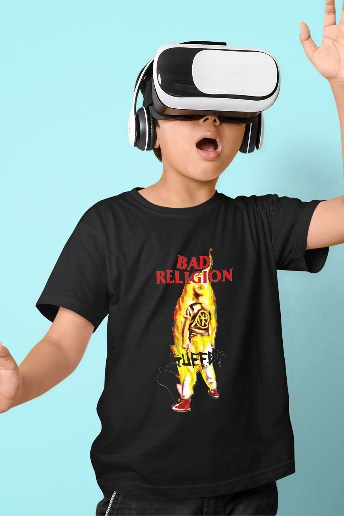 Bad Religion Baskılı Siyah Unisex Çocuk Tişört