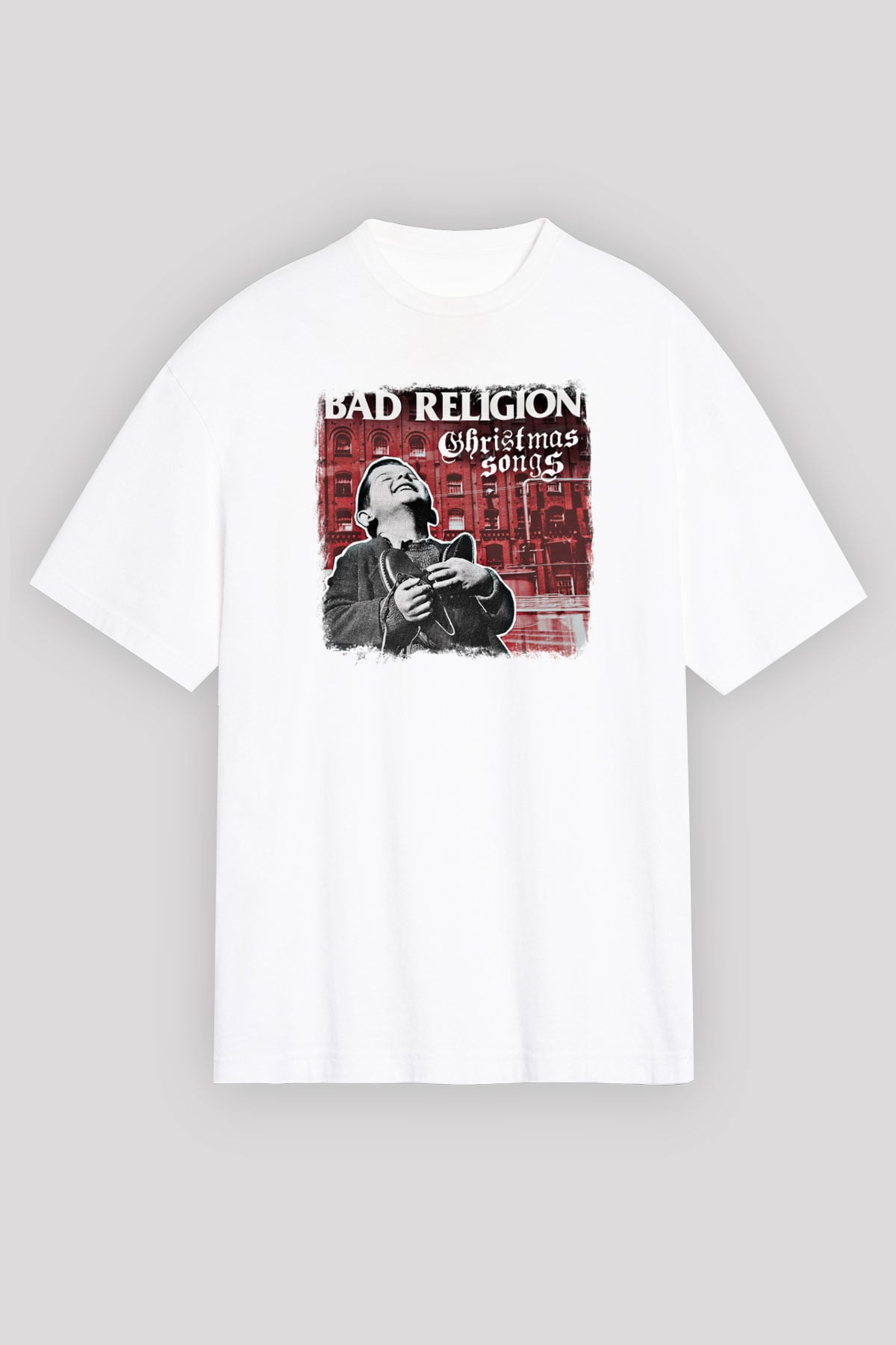 Bad Religion Baskılı Unisex Beyaz Oversize Tişört