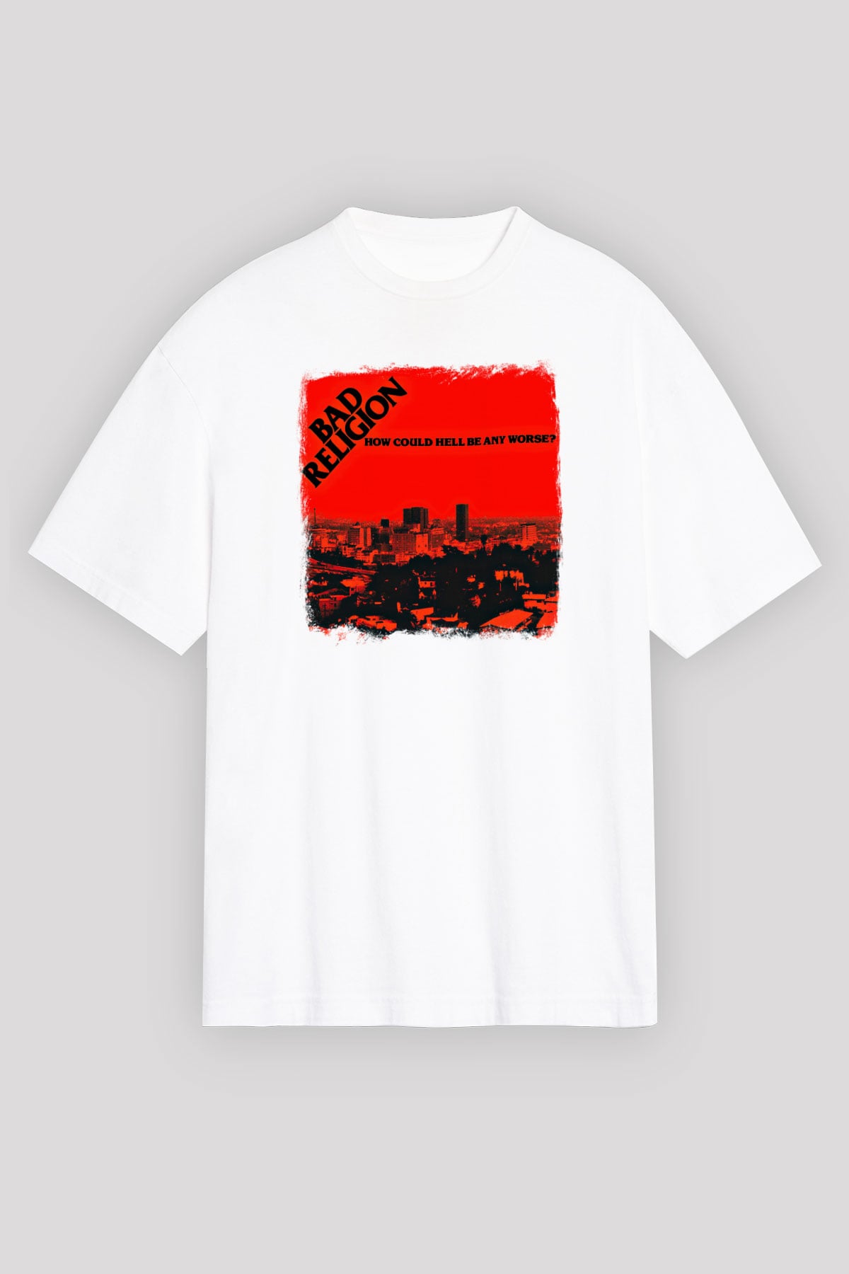 Bad Religion Baskılı Unisex Beyaz Oversize Tişört