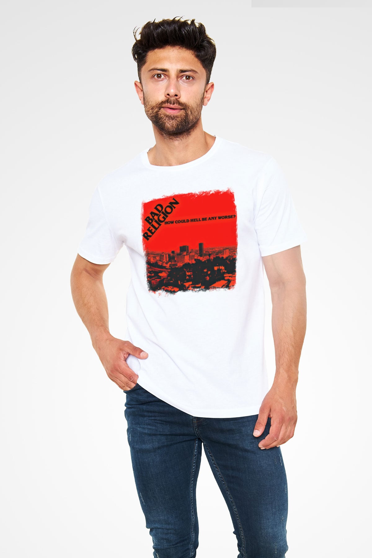Bad Religion Baskılı Unisex Beyaz Tişört