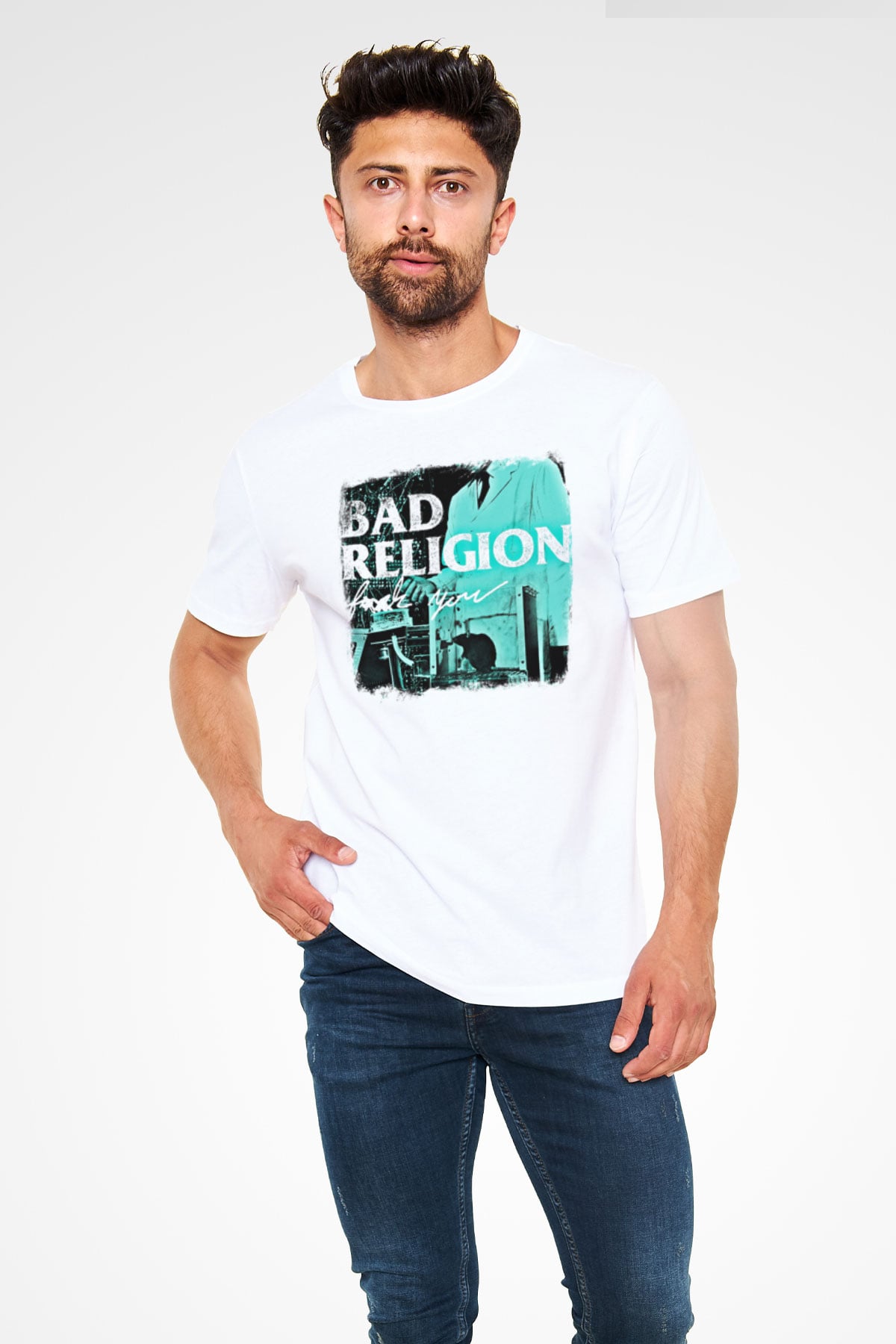 Bad Religion Baskılı Unisex Beyaz Tişört
