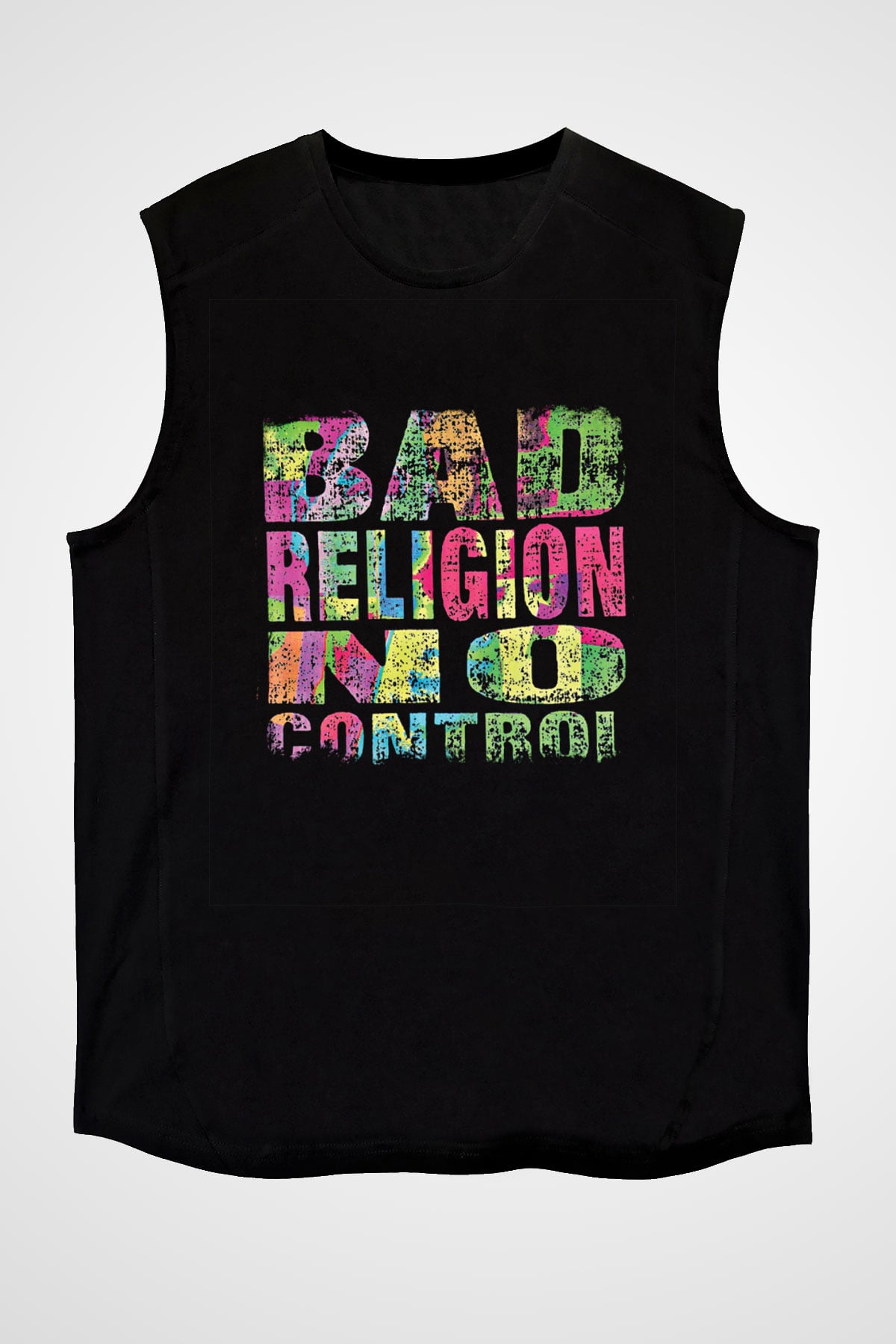 Bad Religion Baskılı Unisex Siyah Kolsuz Tişört