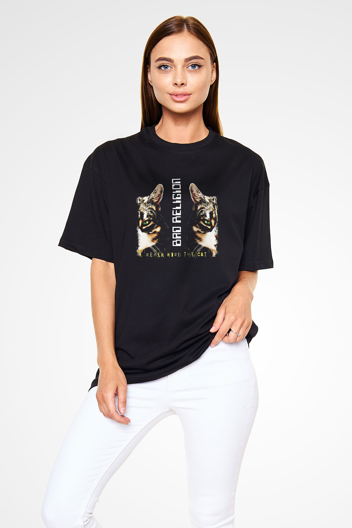 Bad Religion Baskılı Unisex Siyah Oversize Tişört