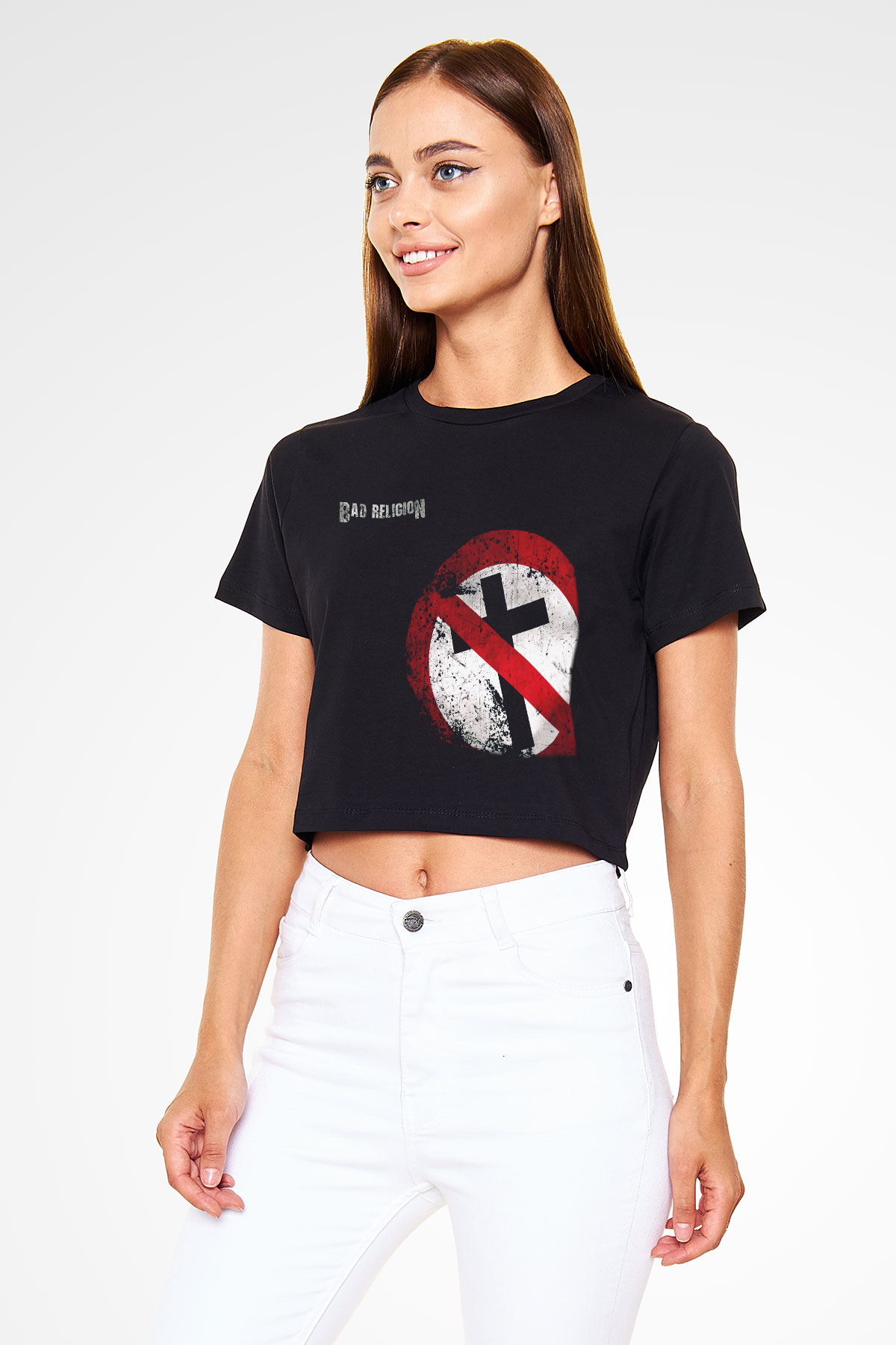 Bad Religion Siyah Crop Top Tişört