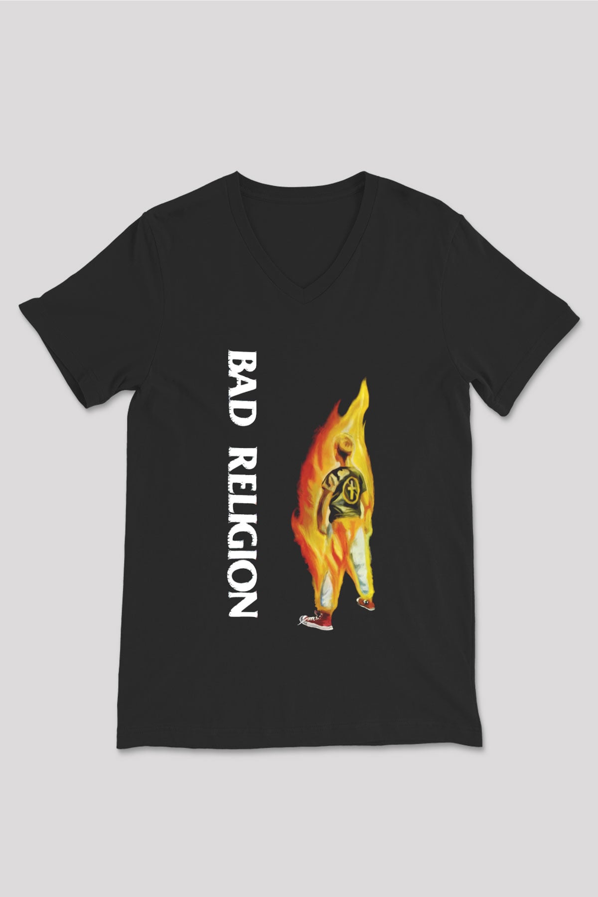 Bad Religion Siyah Unisex V Yaka Tişört T-Shirt