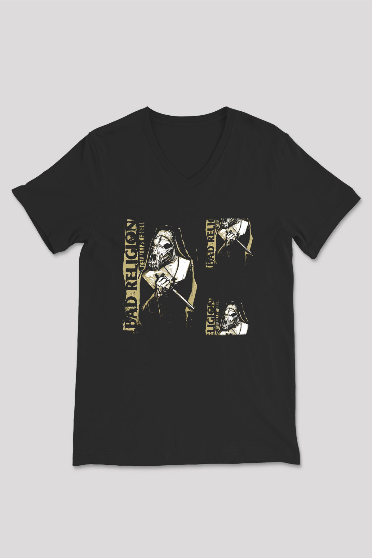 Bad Religion Siyah Unisex V Yaka Tişört T-Shirt