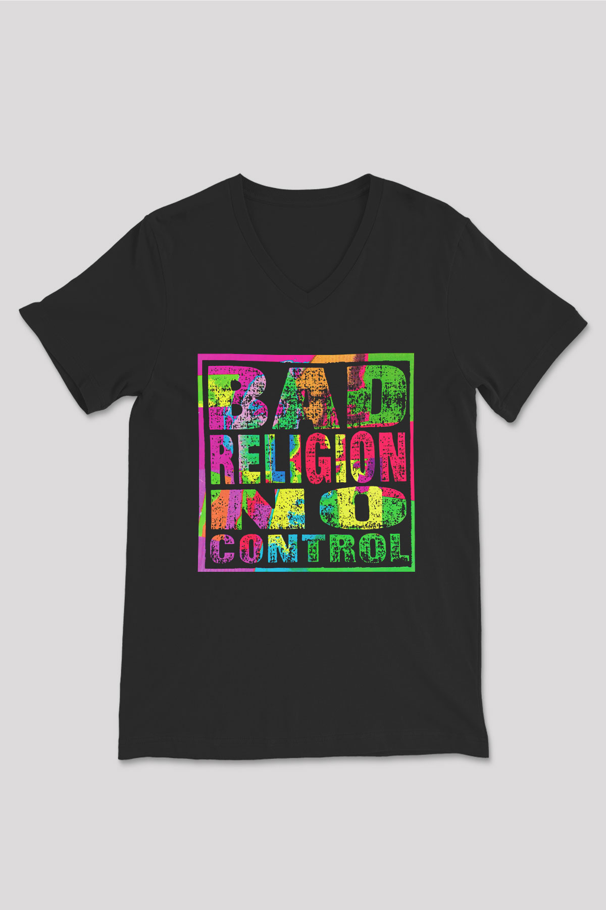 Bad Religion Siyah Unisex V Yaka Tişört T-Shirt
