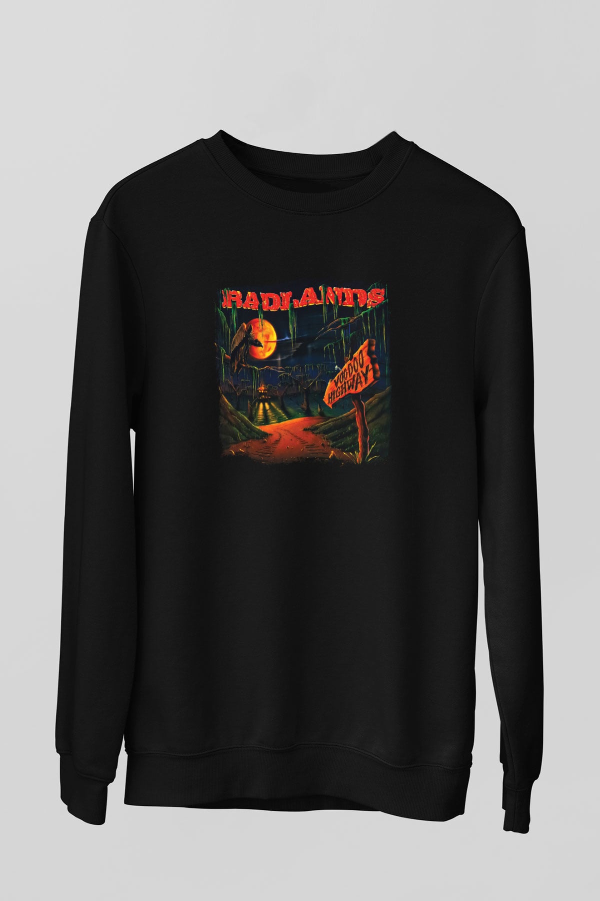 Badlands Baskılı Unisex Siyah Sweatshirt