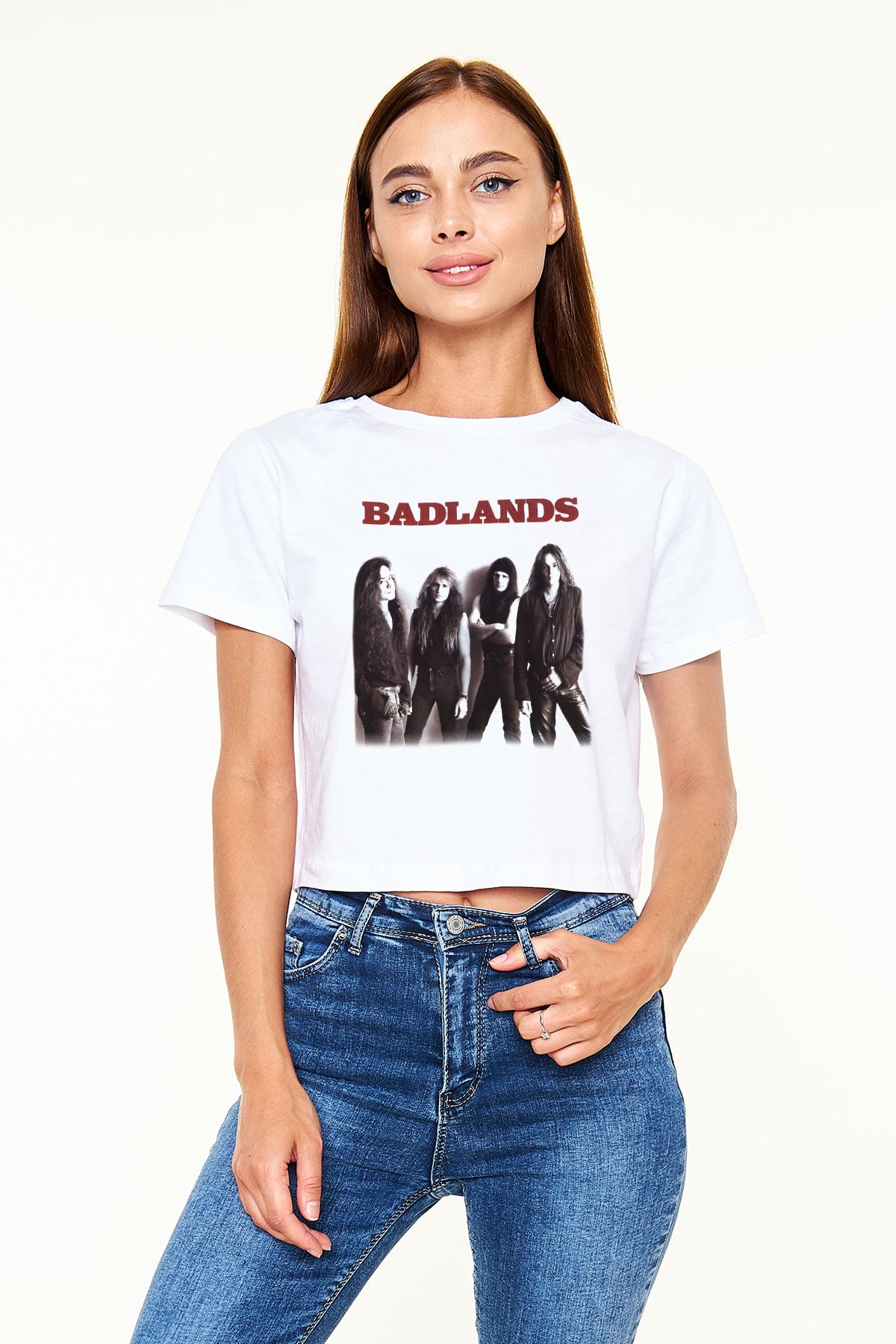 Badlands Beyaz Croptop Tişört