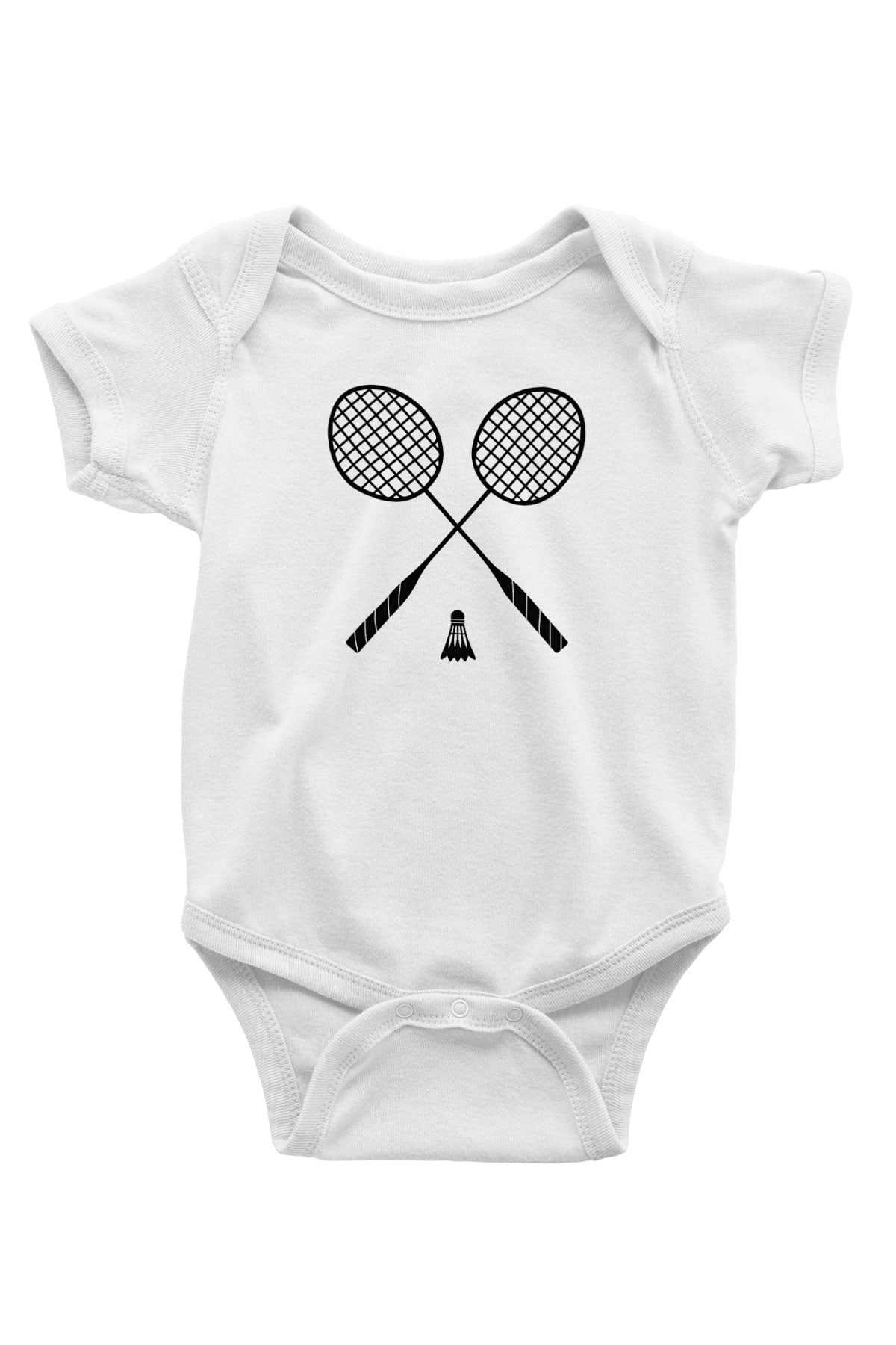 Badminton Baskılı Beyaz Bebek Body - Zıbın
