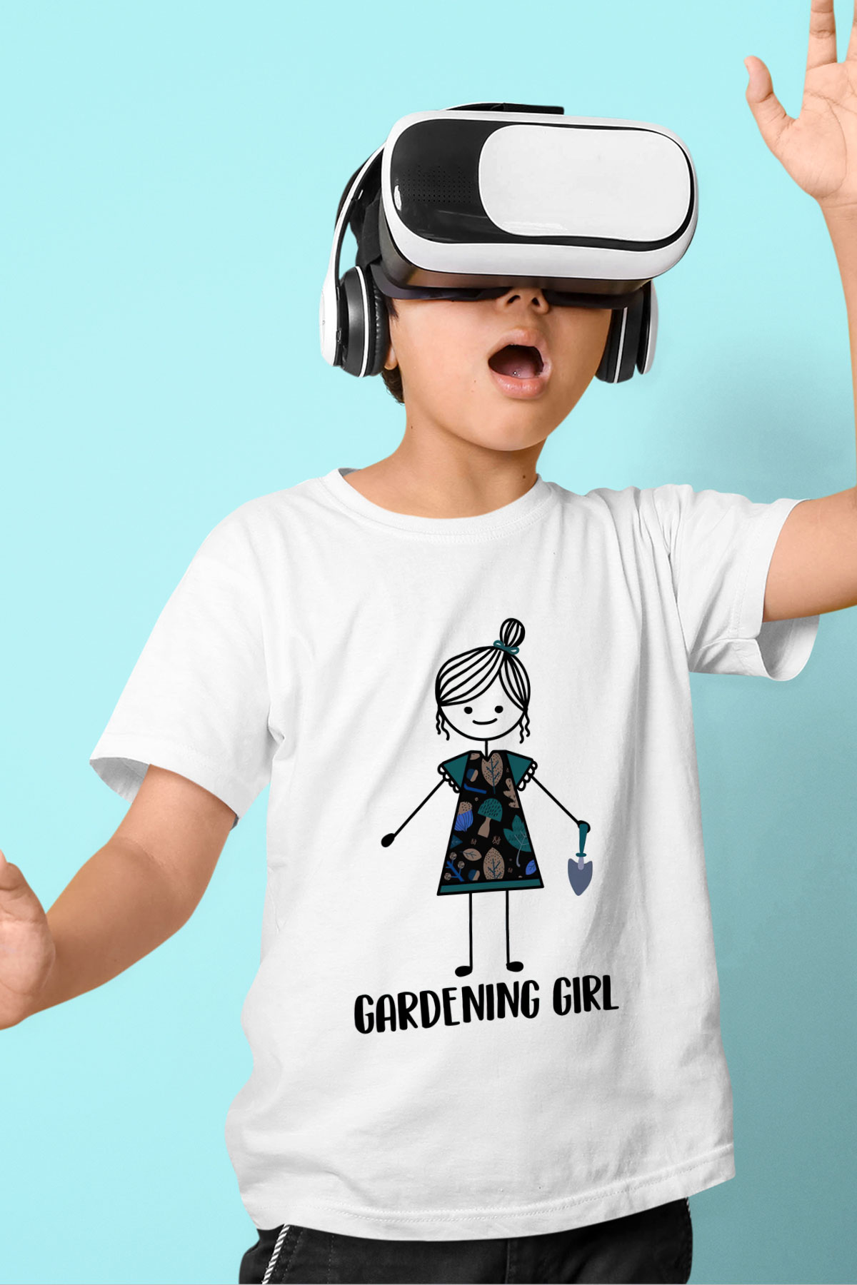 Bahçıvan Beyaz Unisex Çocuk Tişört