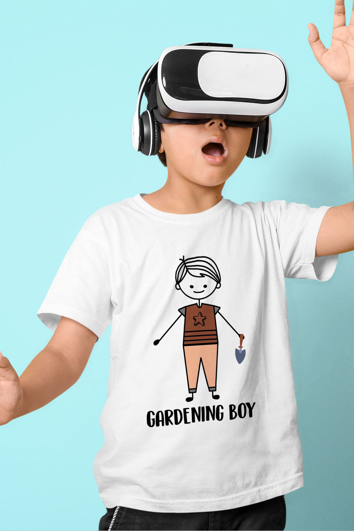 Bahçıvan Beyaz Unisex Çocuk Tişört