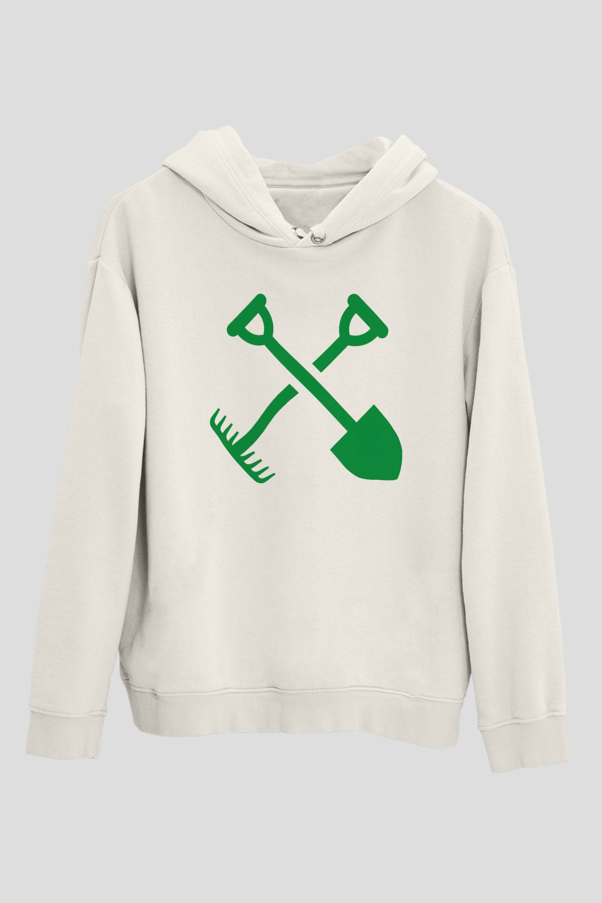 Bahçıvan Beyaz Unisex Hoodie