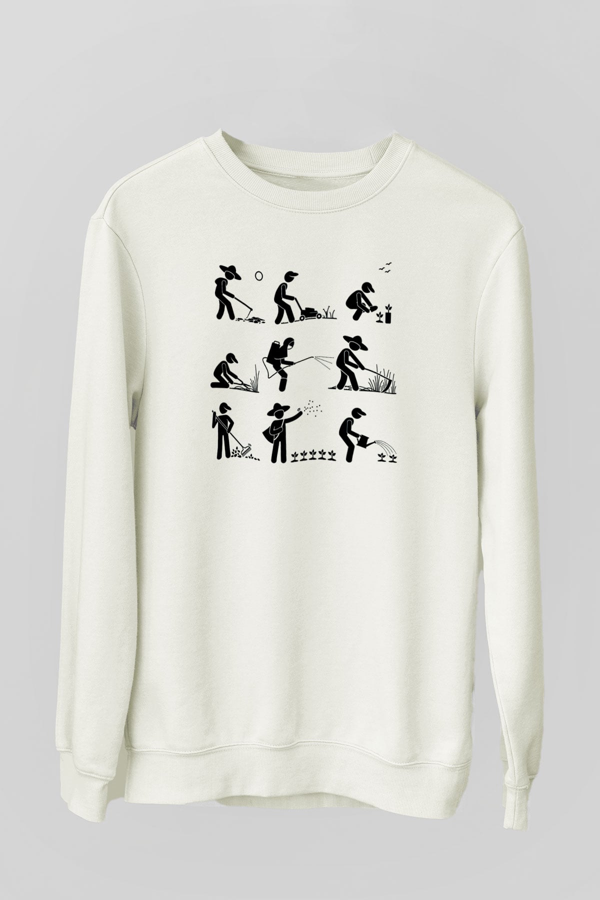 Bahçıvan Beyaz Unisex Sweatshirt