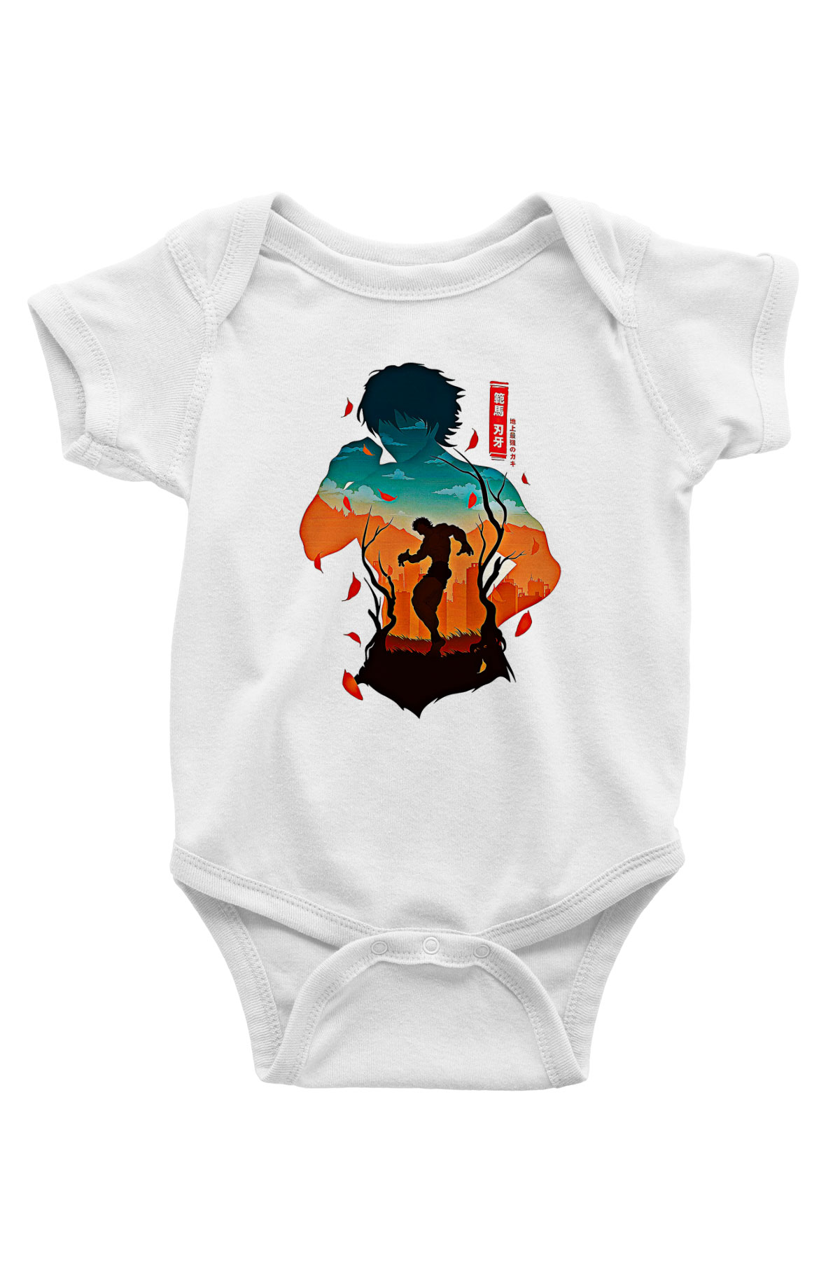 Baki The Grappler Baskılı Beyaz Unisex Bebek Body - Zıbın