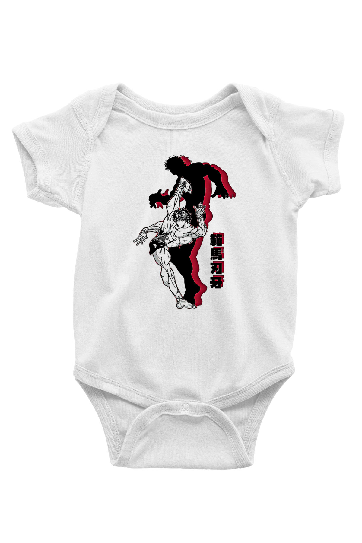Baki The Grappler Baskılı Beyaz Unisex Bebek Body - Zıbın