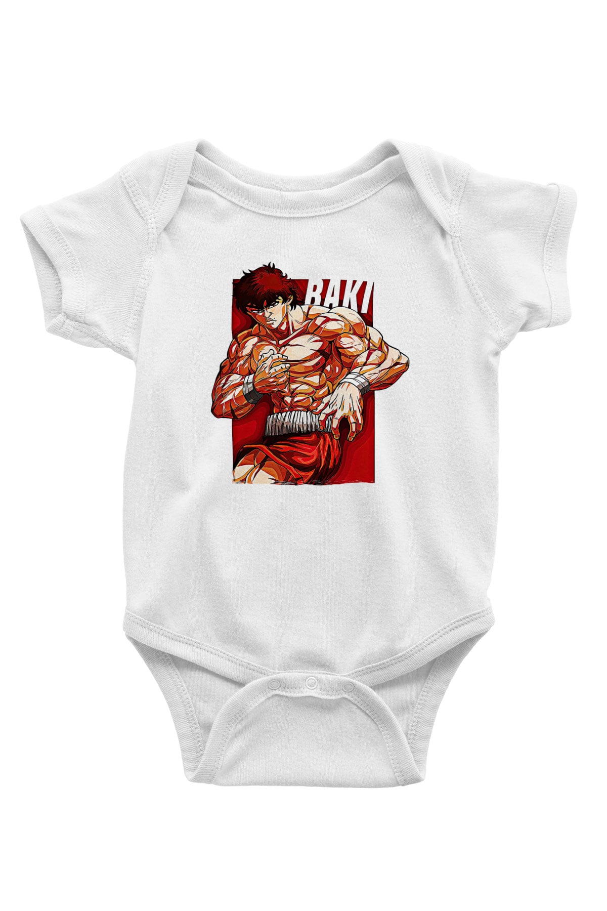 Baki The Grappler Baskılı Beyaz Unisex Bebek Body - Zıbın